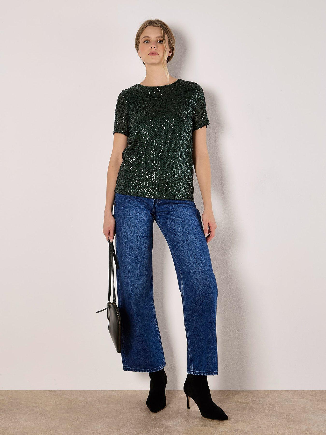 Image 3 of 5 of Apricot Apricot Sequin Lines Tee