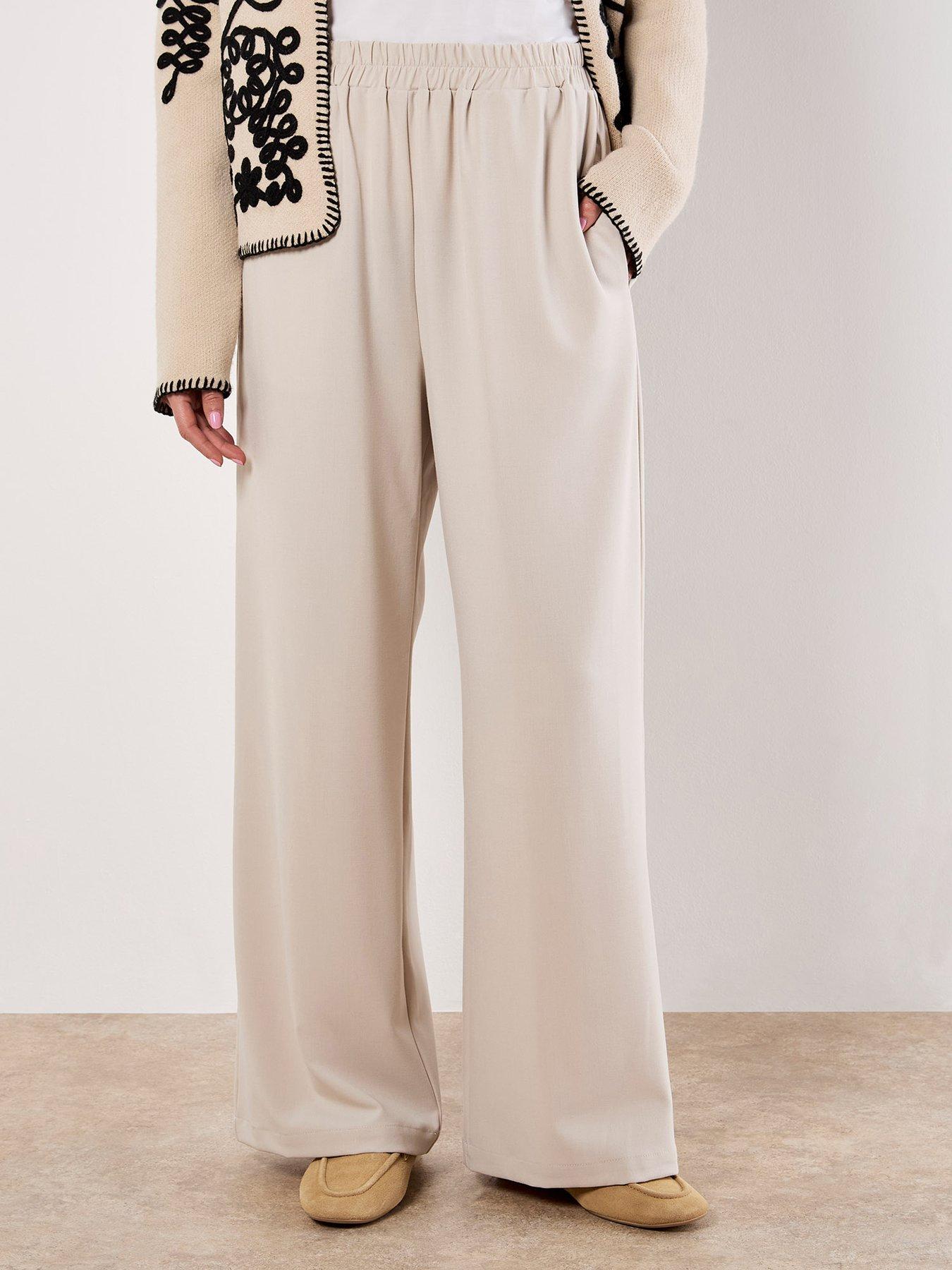 Apricot Apricot Elastic Waist Wide Leg Trousers