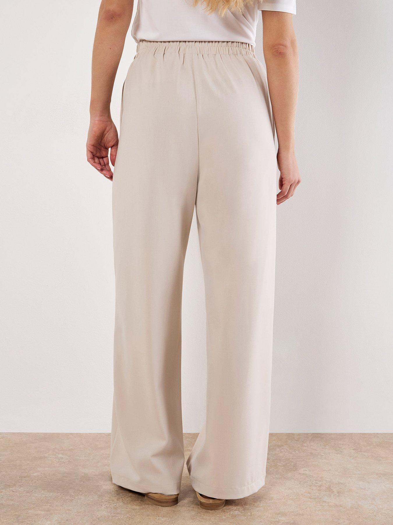 Image 2 of 4 of Apricot Apricot Elastic Waist Wide Leg Trousers