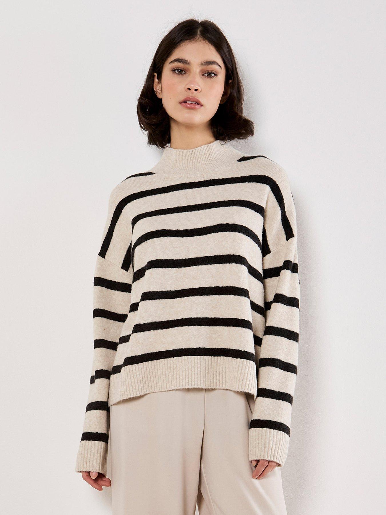 apricot-apricot-stripe-drop-should-oversized-jumper