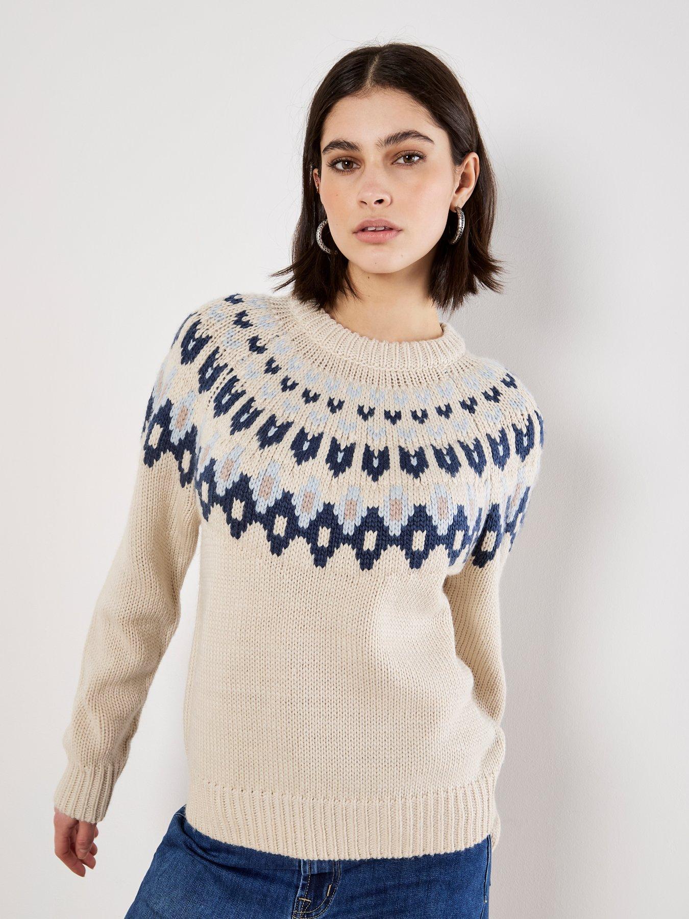 Apricot Apricot Fairisle Crew Neck Jumper