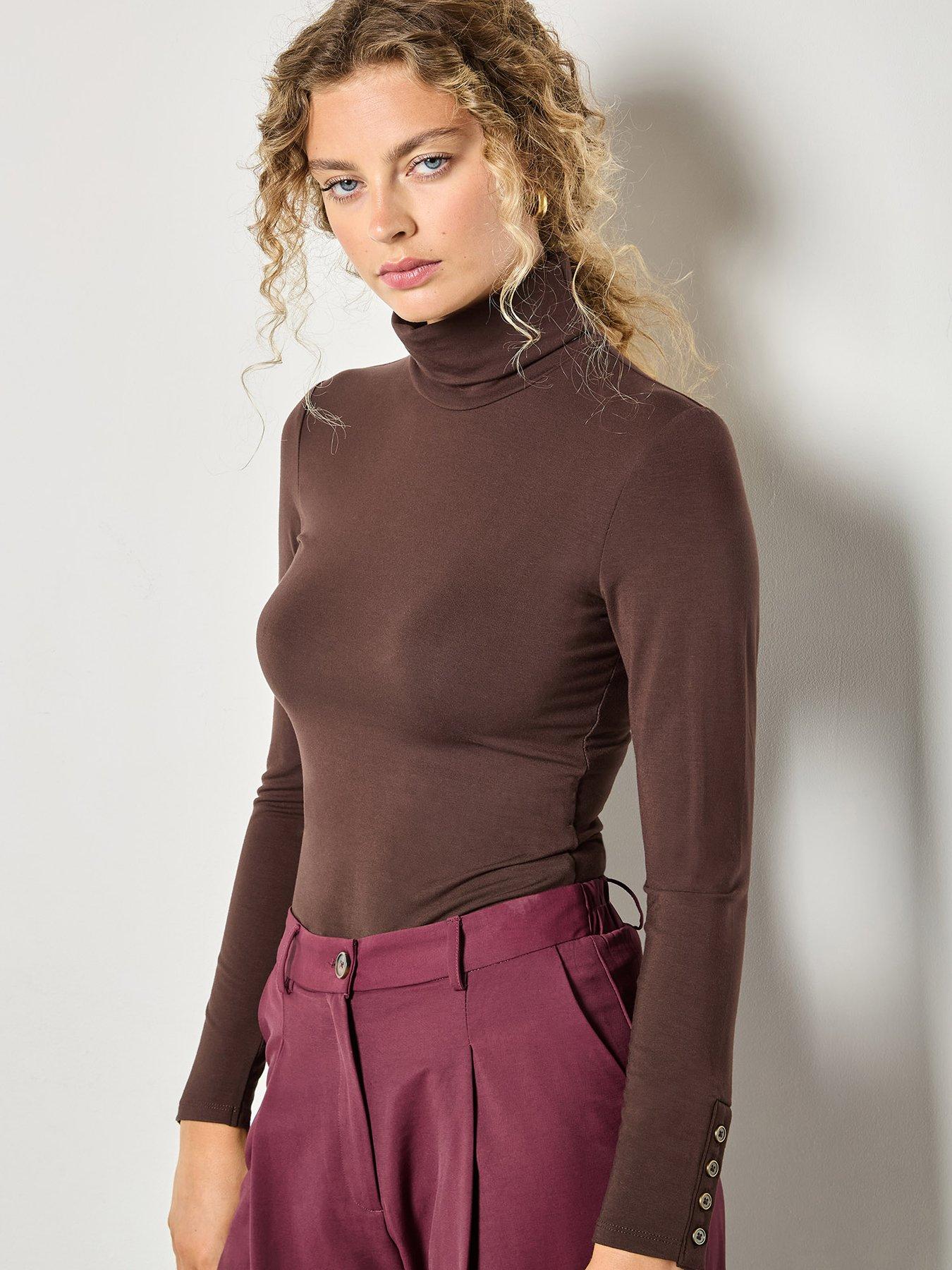 Image 4 of 4 of Apricot Apricot Turtle Neck Button Cuff Top