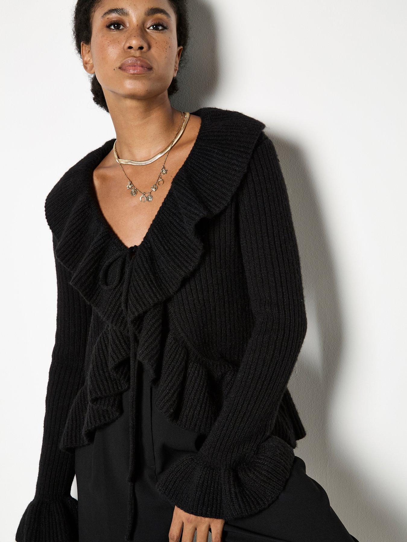 Apricot Apricot Ruffle Front Cardigan