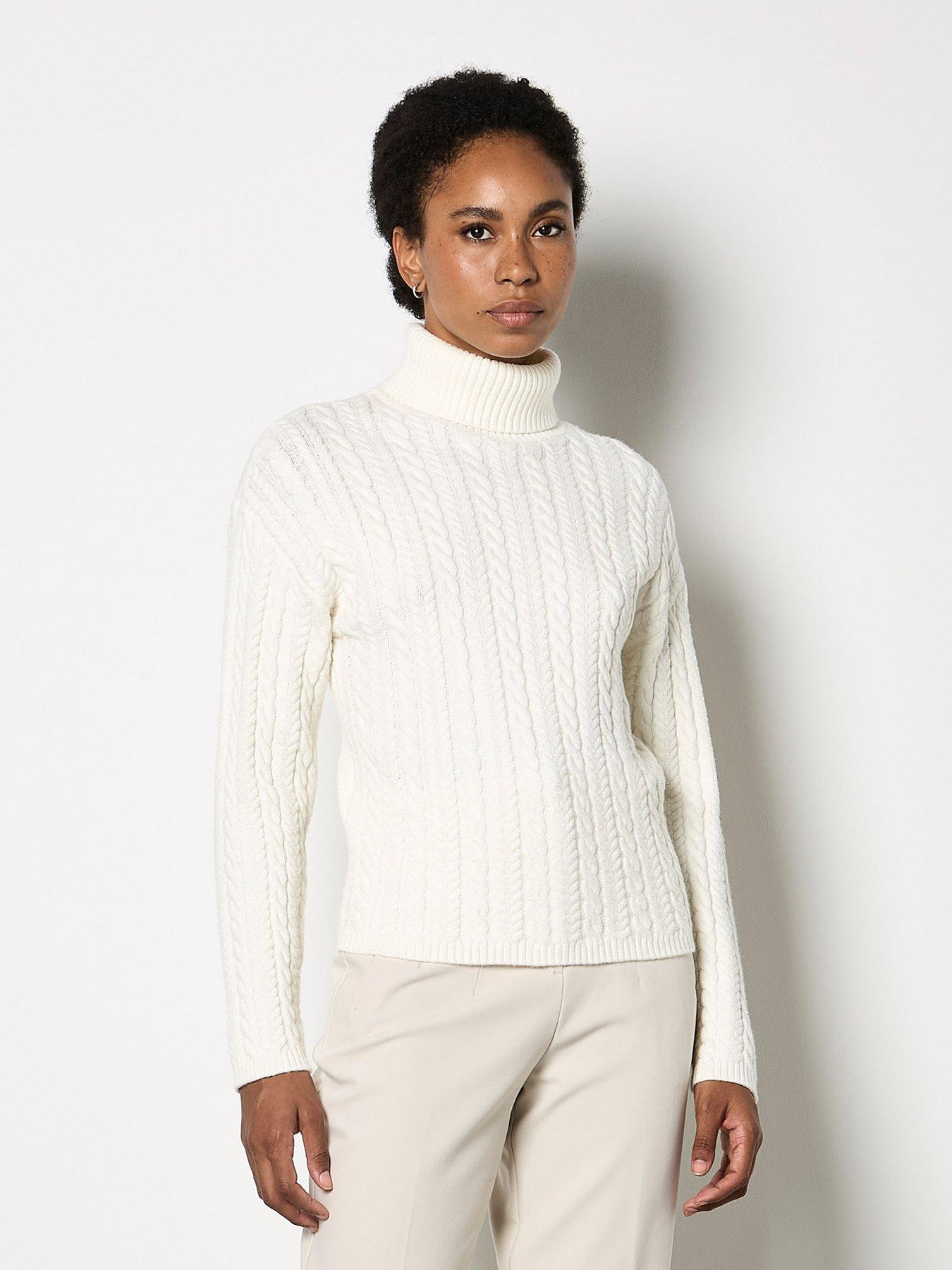 Image 1 of 4 of Apricot Apricot Turtle Neck Cable Front Jumper