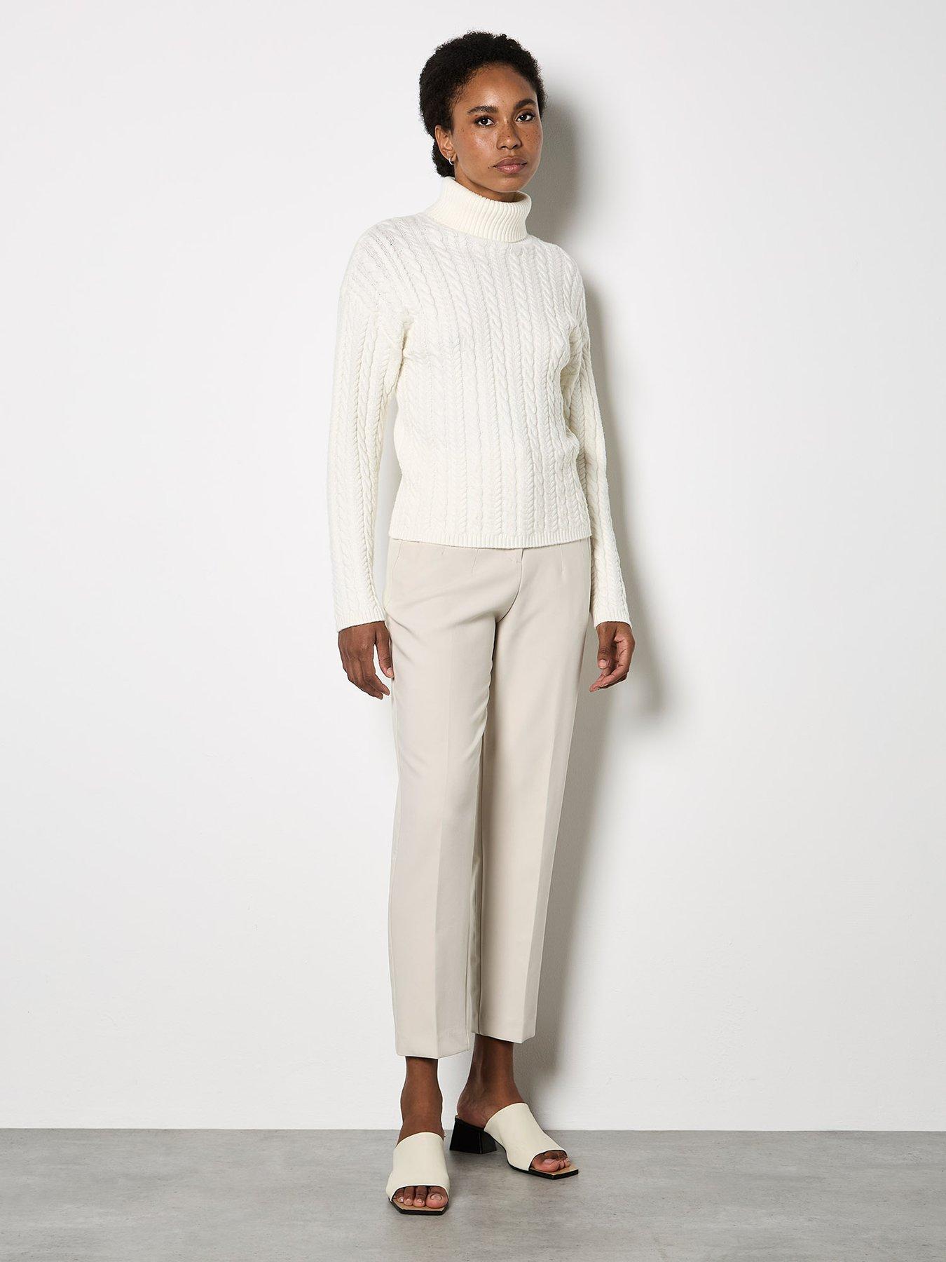 Image 3 of 4 of Apricot Apricot Turtle Neck Cable Front Jumper