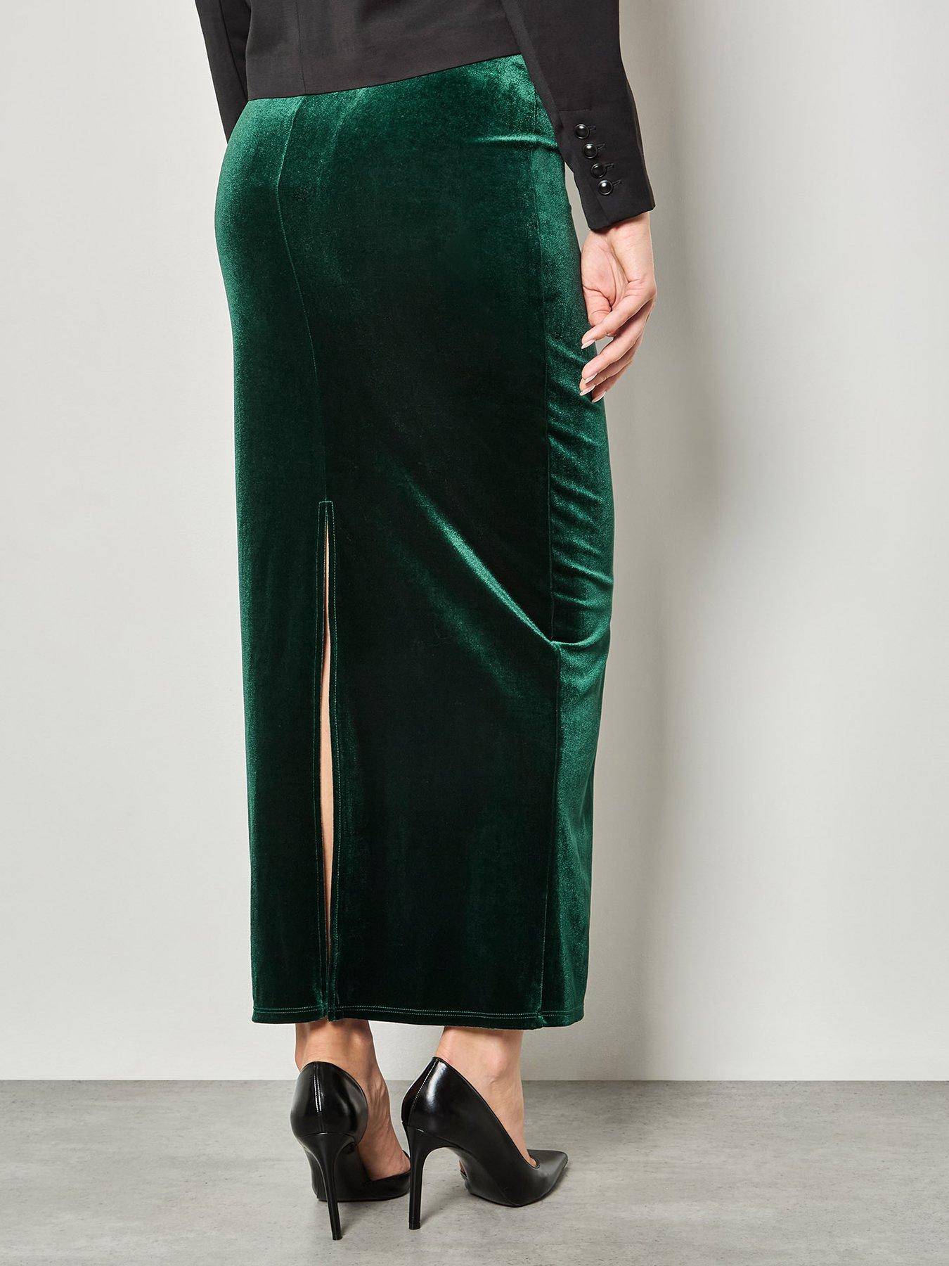 Image 2 of 4 of Apricot Apricot Velvet Long Maxi Skirt