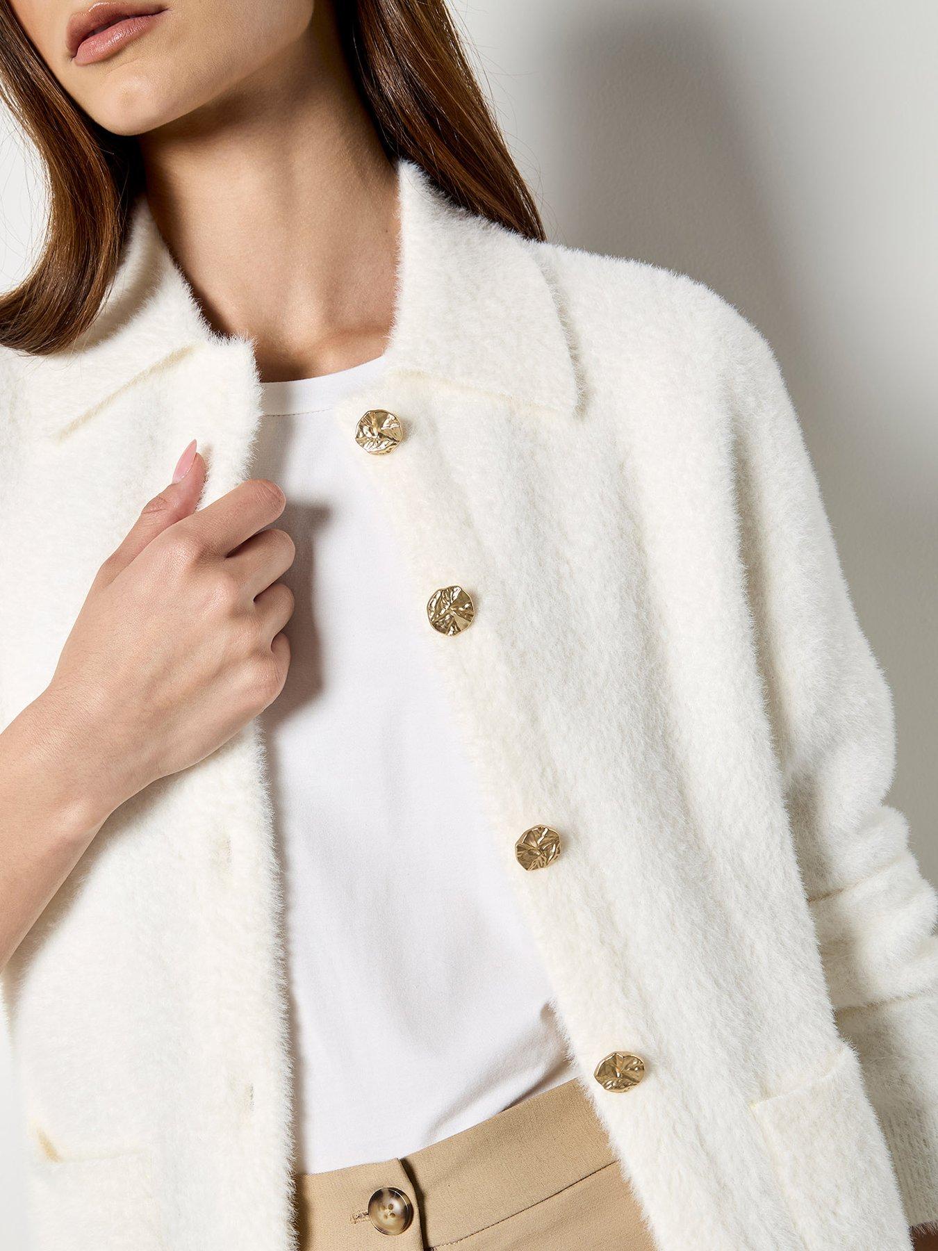 Image 4 of 4 of Apricot Apricot Hammered Buttons Cardigan