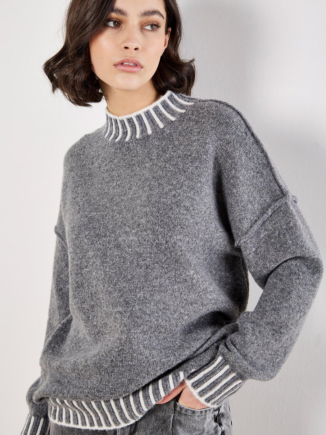 apricot-apricot-stripe-mock-neck-hem-chunky-jumper