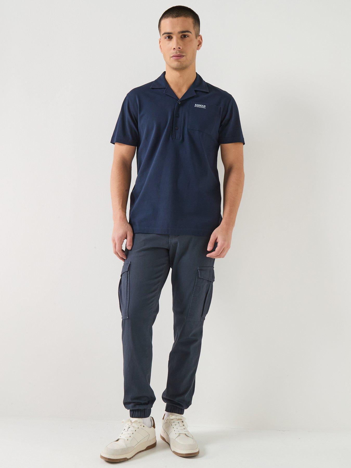 Image 3 of 5 of Barbour International Seurat Revere Collar Polo Shirt - Navy