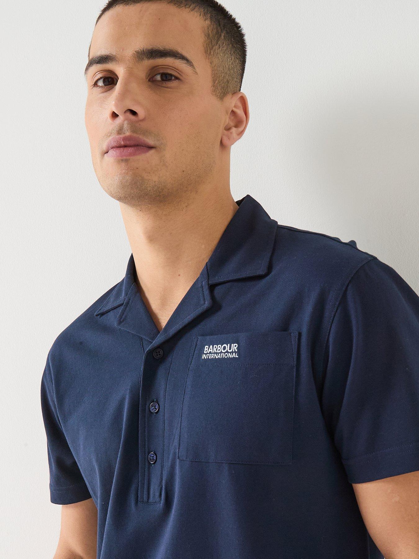 Image 5 of 5 of Barbour International Seurat Revere Collar Polo Shirt - Navy