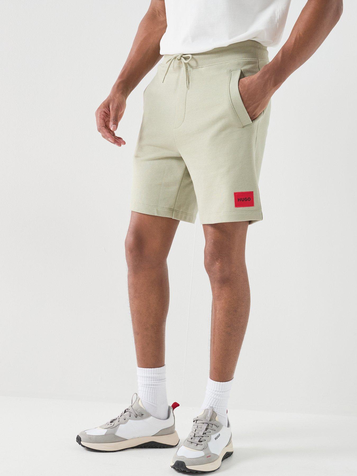 Image 1 of 4 of HUGO Diz222 Regular Fit Jersey Shorts &ndash; Light Green