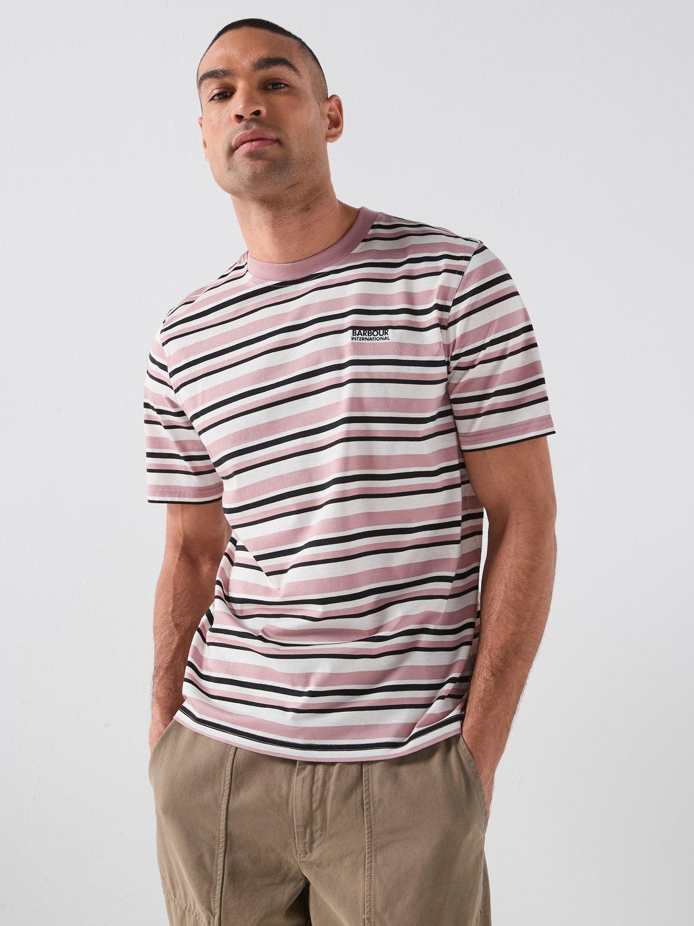 Barbour International Burnwood Stripe Relaxed T-Shirt - Pink