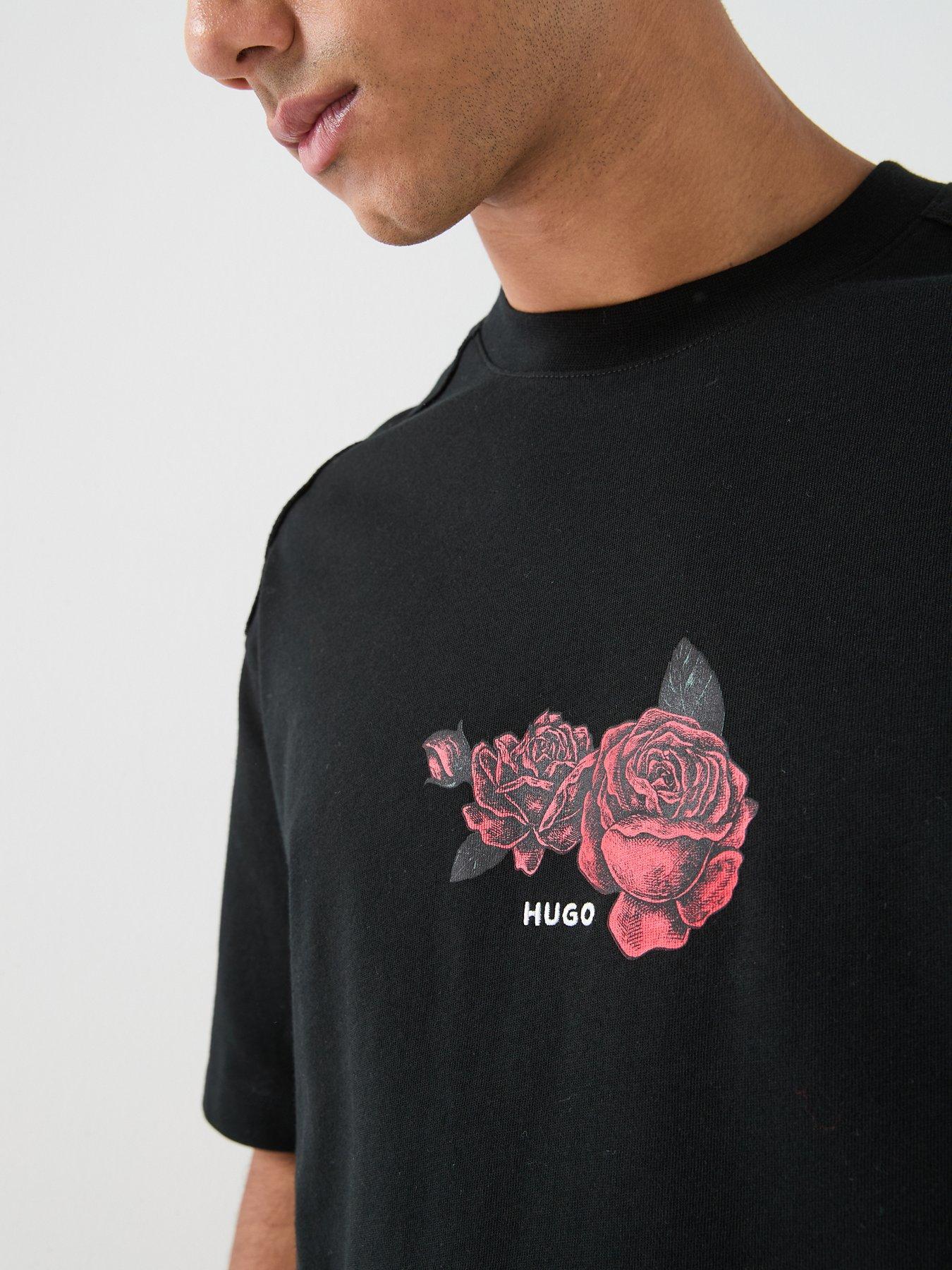 hugo-domans-rose-print-oversize-fit-t-shirt-blackoutfit