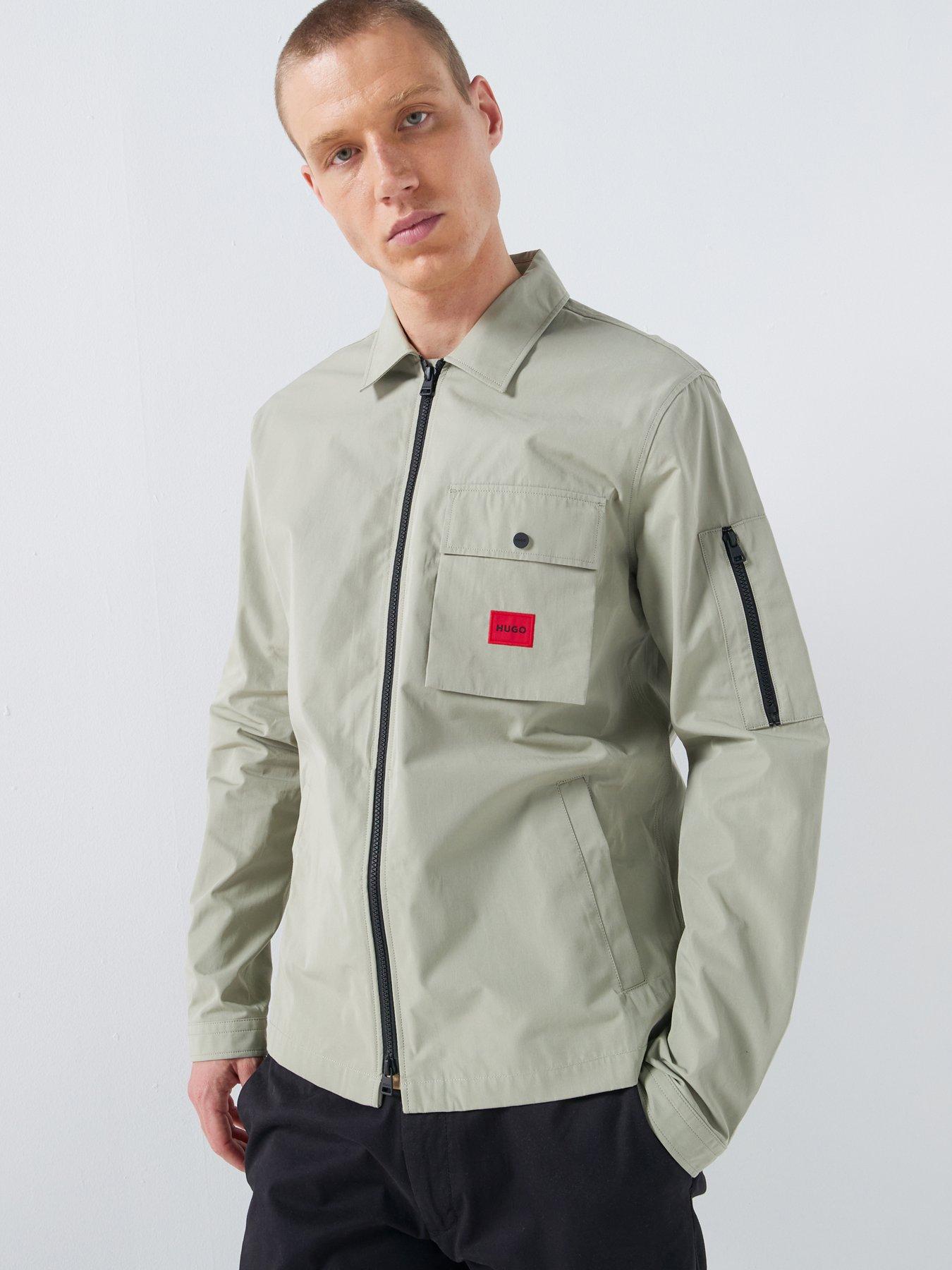 HUGO Emmond Oversize Fit Overshirt - Light Green