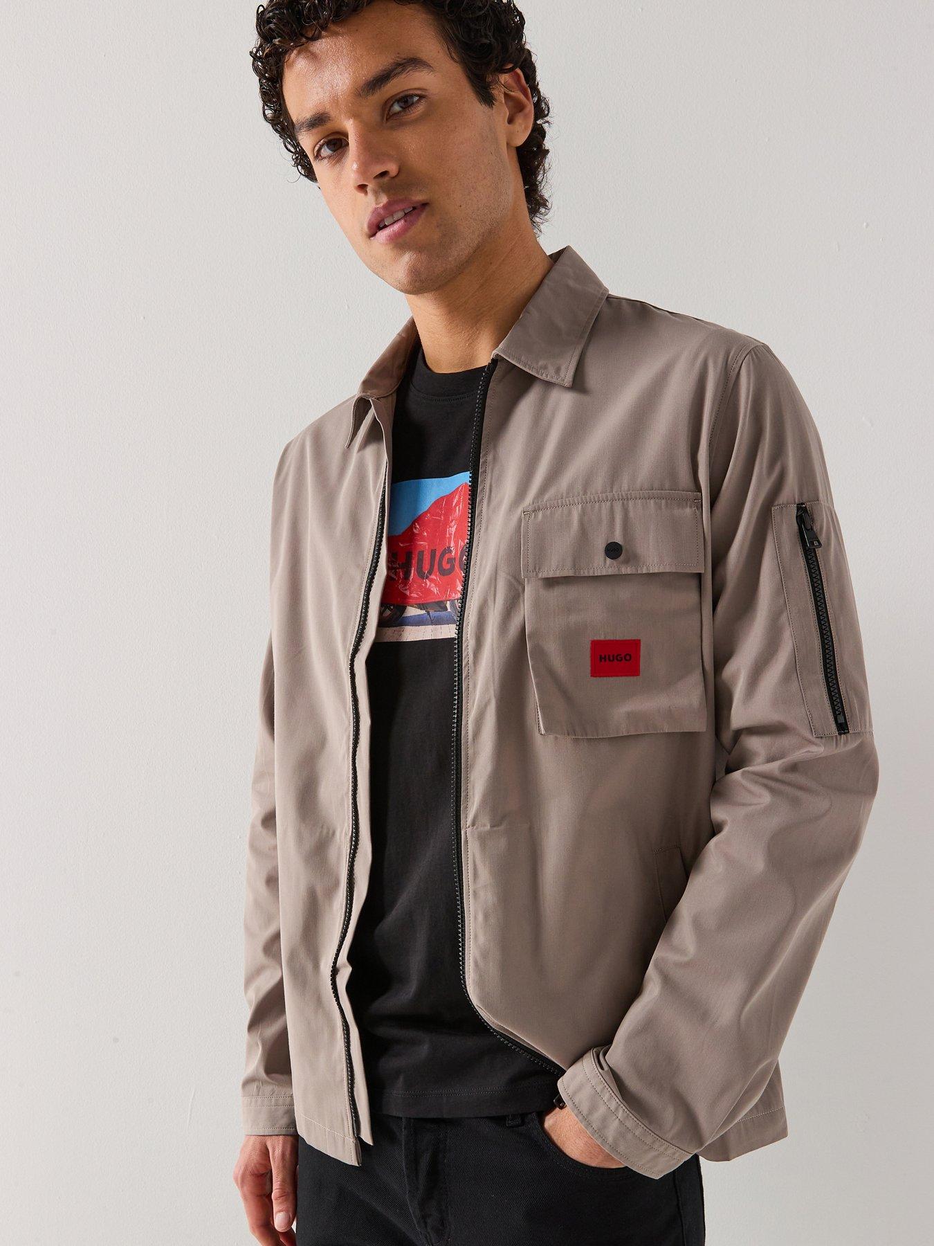 HUGO HUGO Emmond Oversize Fit Overshirt - Light Brown