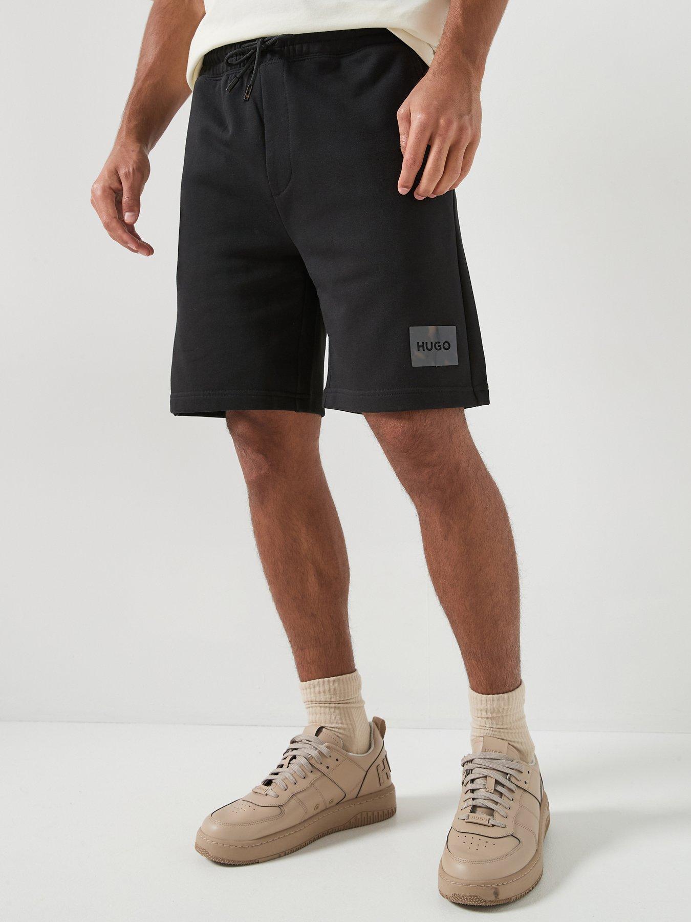 hugo-darix-relaxed-fit-jersey-shorts-blackfront