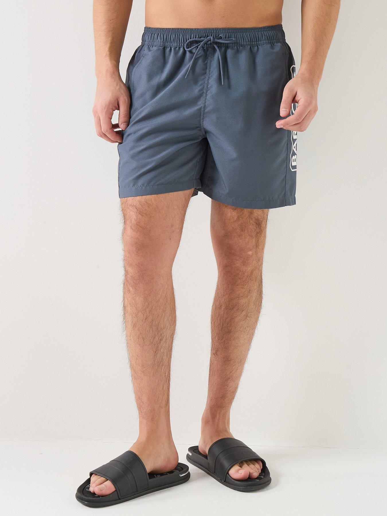 Barbour International Large Logo Swim Shorts - Grey