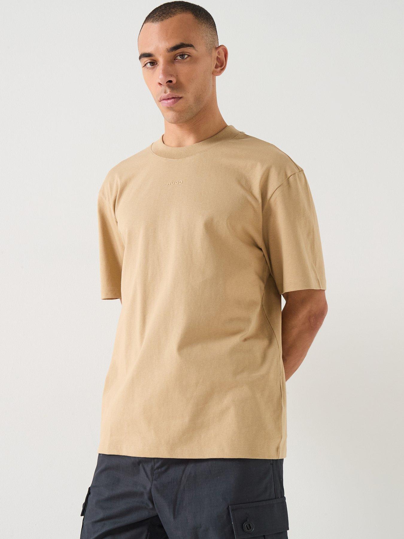 hugo-dapolino-centre-logo-relaxed-fit-t-shirt-beige