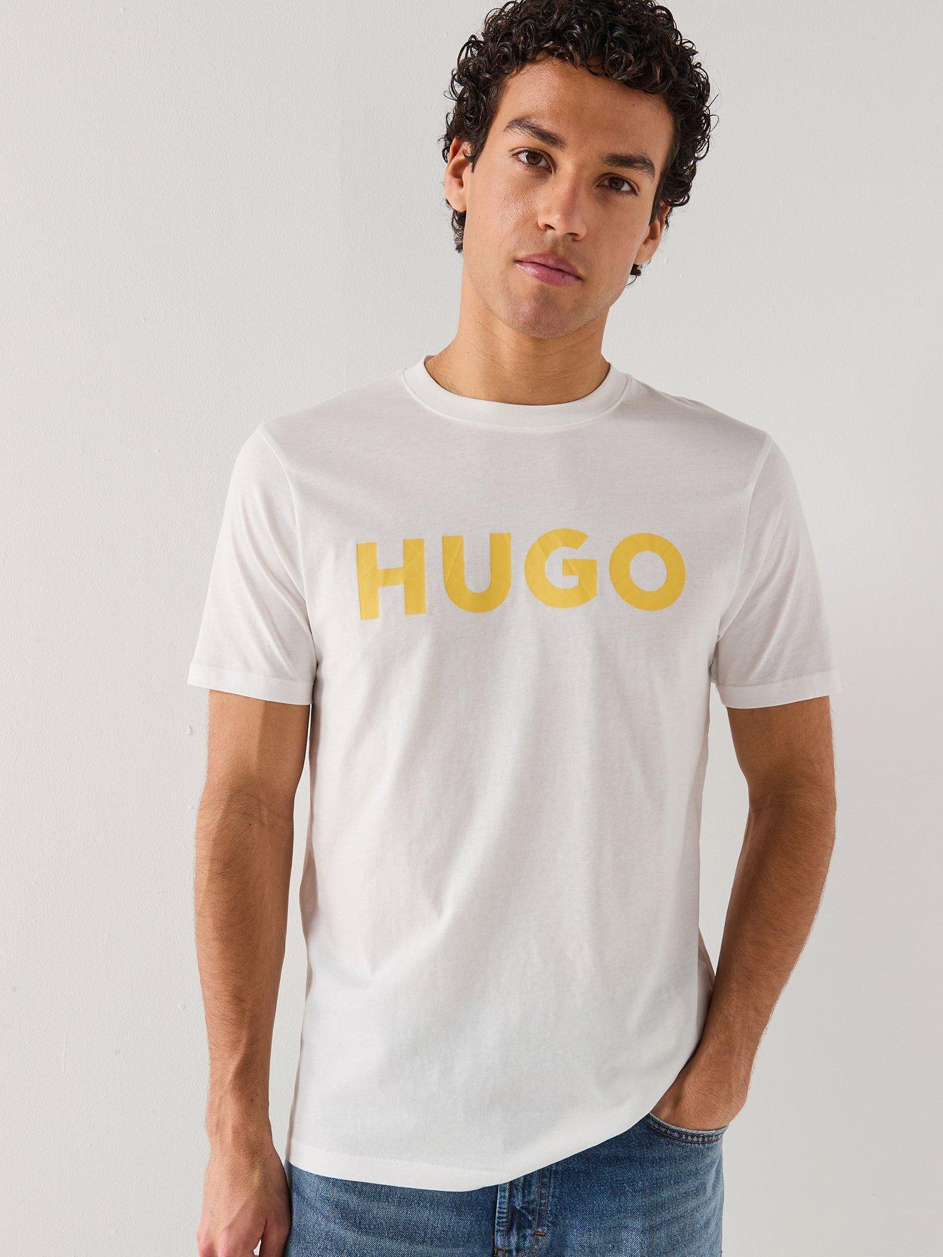 Image 1 of 4 of HUGO Dulivio Regular Fit Large Logo T-Shirt - Natural