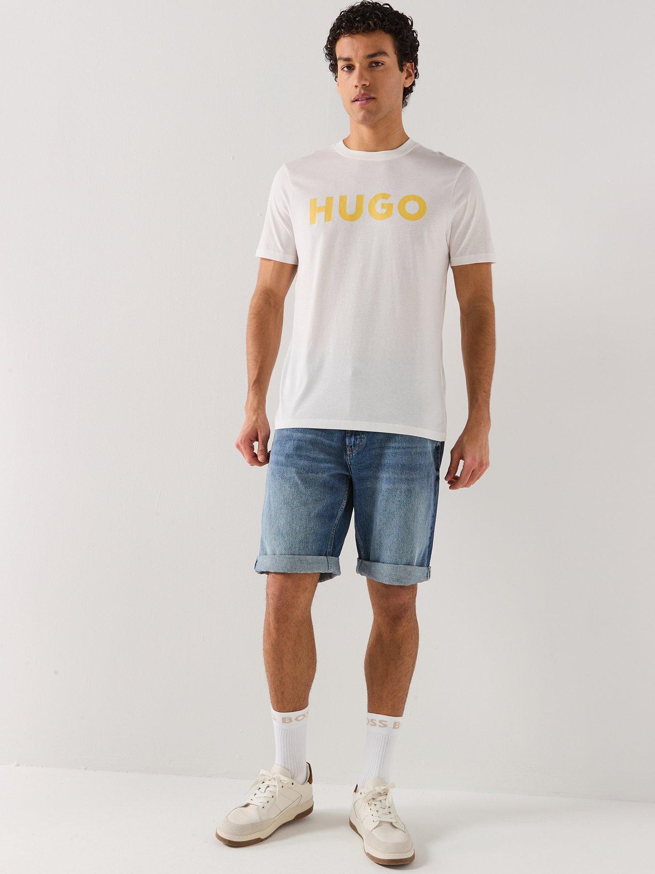 Image 3 of 4 of HUGO Dulivio Regular Fit Large Logo T-Shirt - Natural