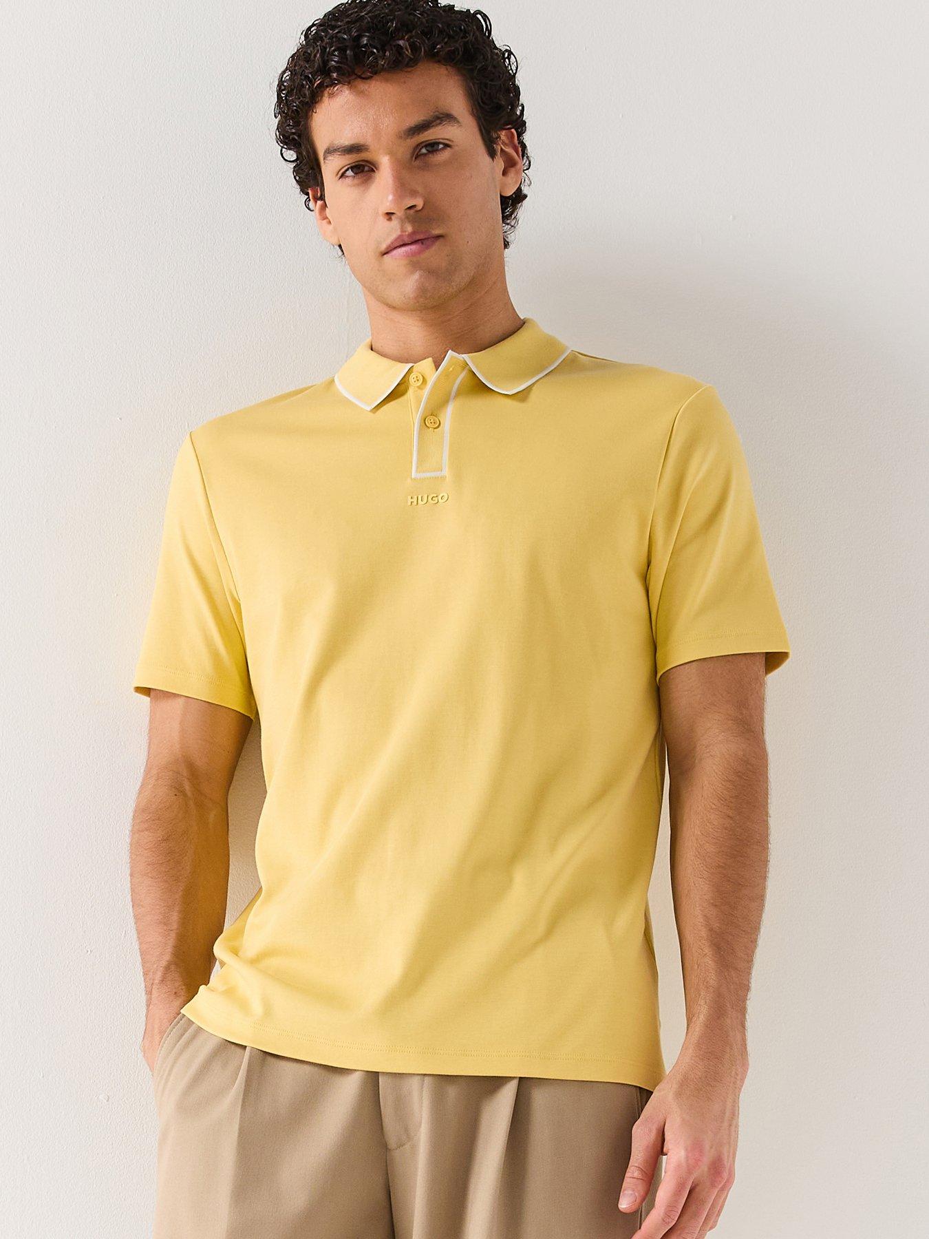 hugo-dalumo-outline-placket-regular-fit-polo-shirt-yellowfront