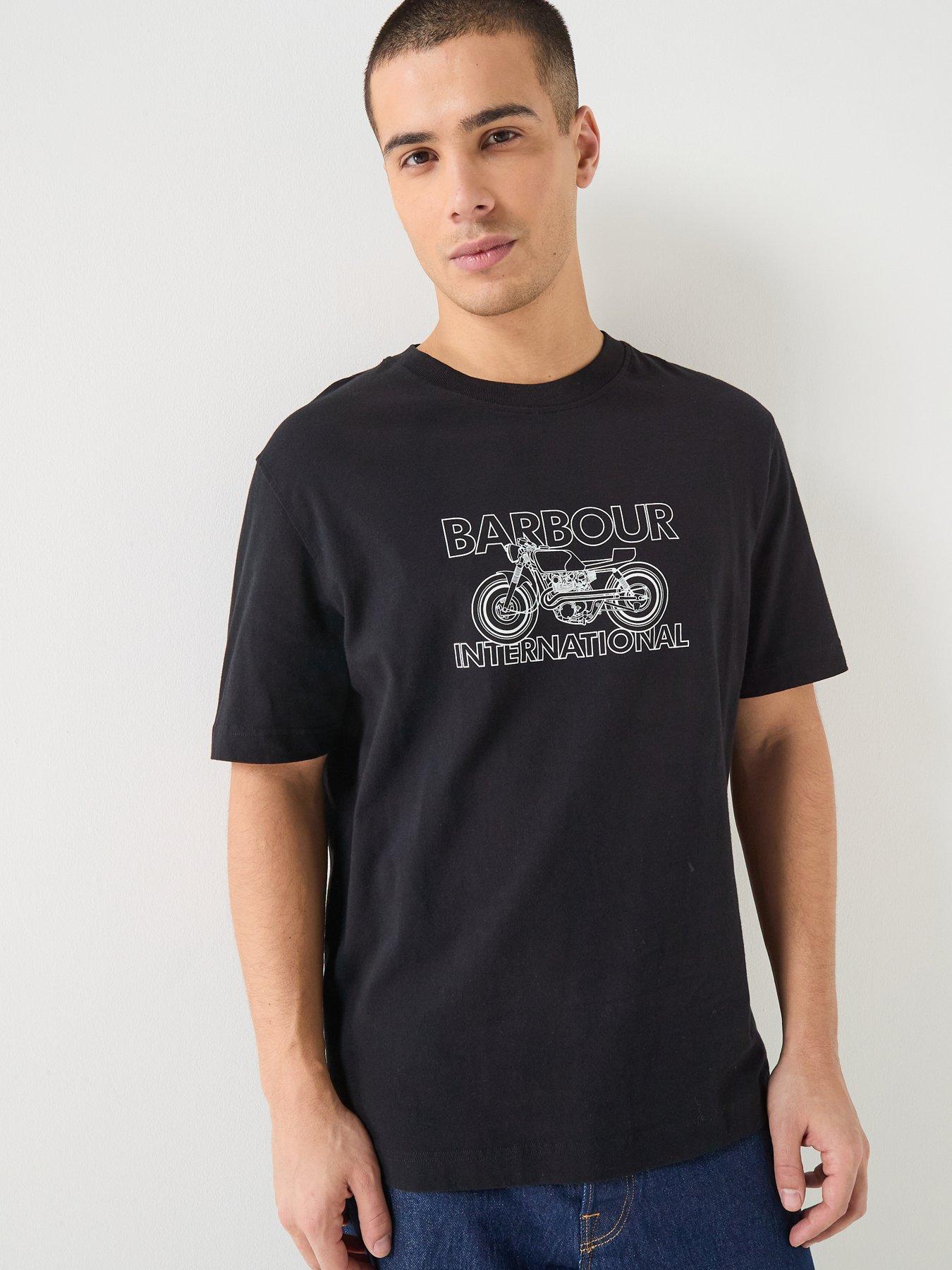 Barbour International Cowl Motorbike Graphic Relaxed T-Shirt - Black