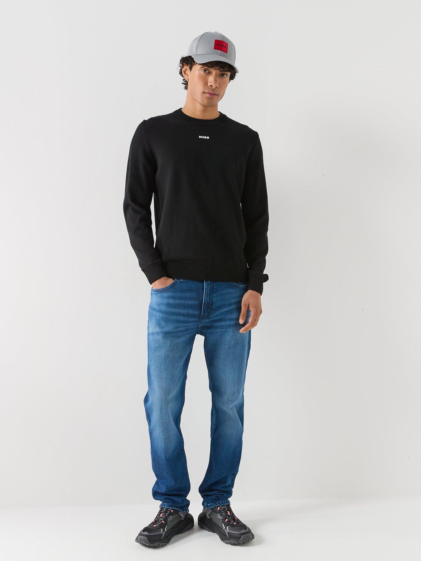 Image 3 of 6 of HUGO San Cassius Slim Fit Crew Neck Knitted Jumper - Black