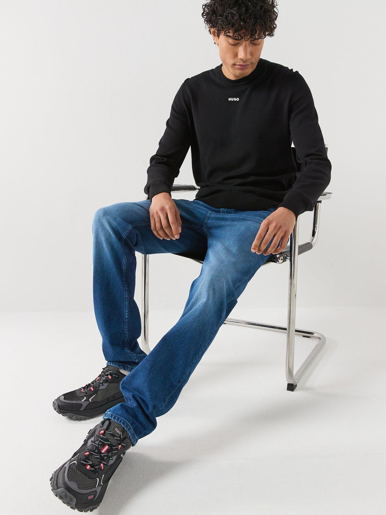 Image 5 of 6 of HUGO San Cassius Slim Fit Crew Neck Knitted Jumper - Black