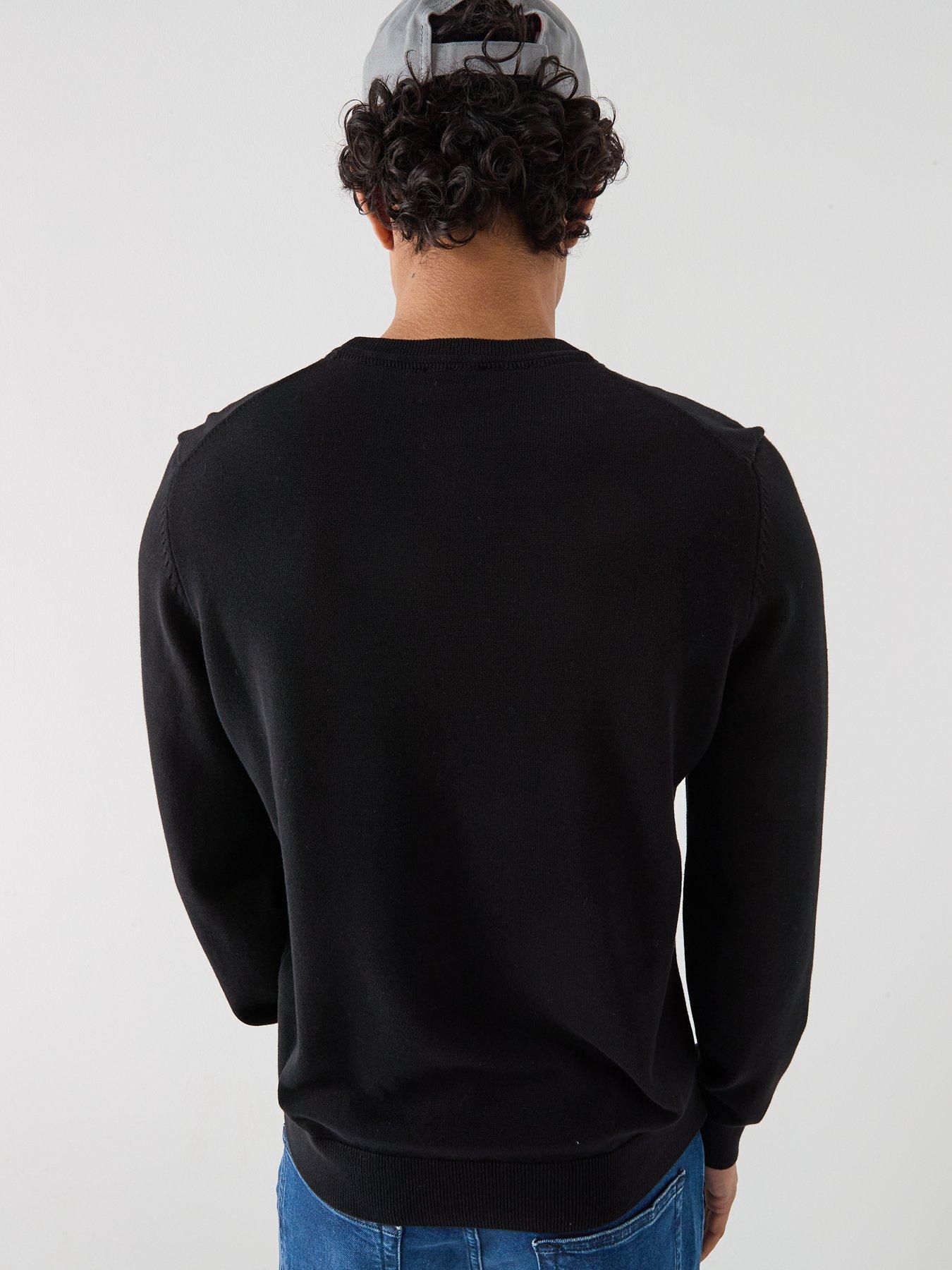 Image 6 of 6 of HUGO San Cassius Slim Fit Crew Neck Knitted Jumper - Black
