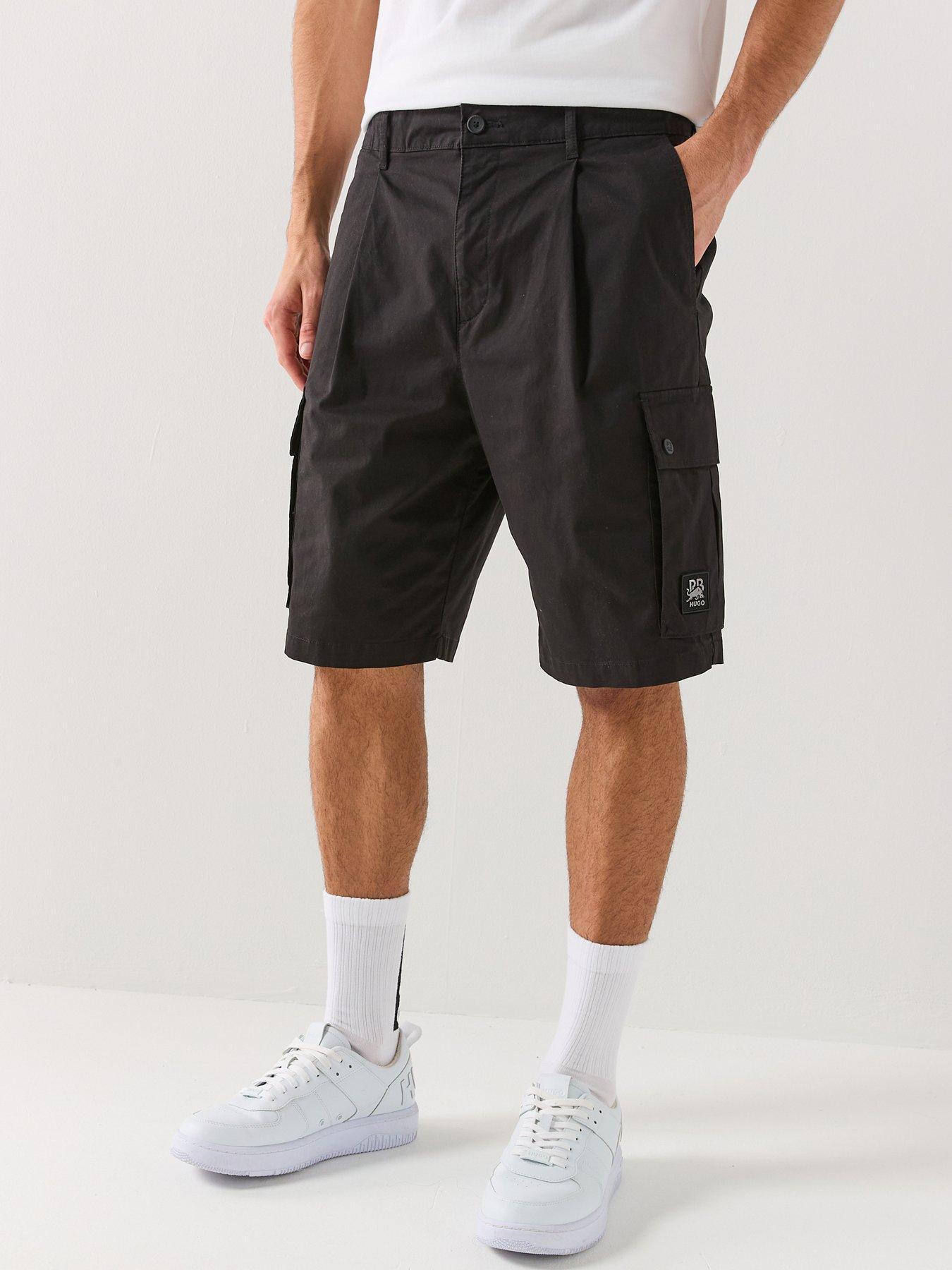Image 1 of 6 of HUGO HUGO X RB Gregry Slim Fit Cargo Shorts - Black