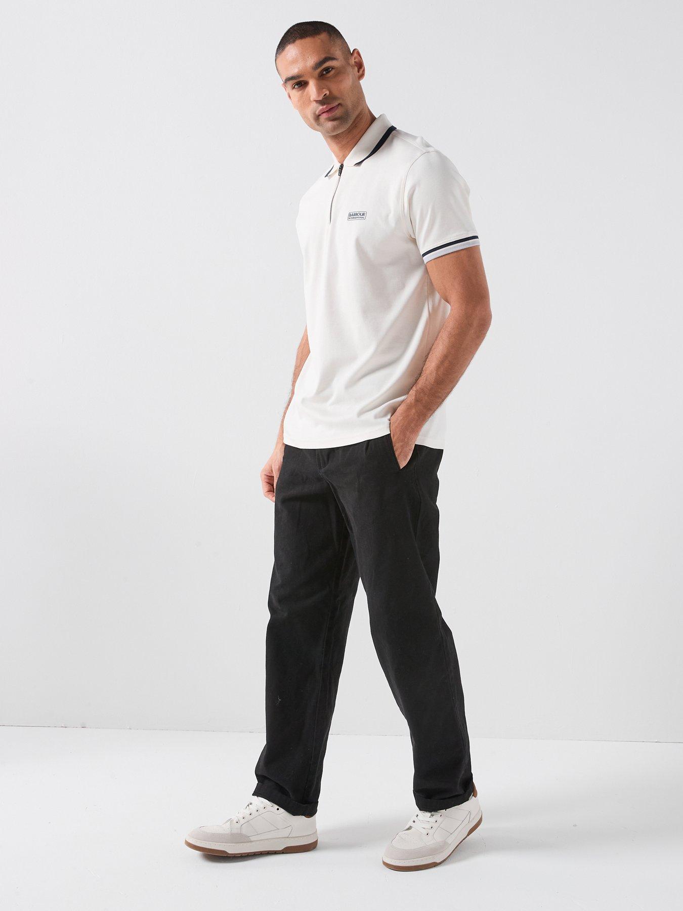 Image 3 of 4 of Barbour International Panter Interlock Zipped Polo Shirt - White