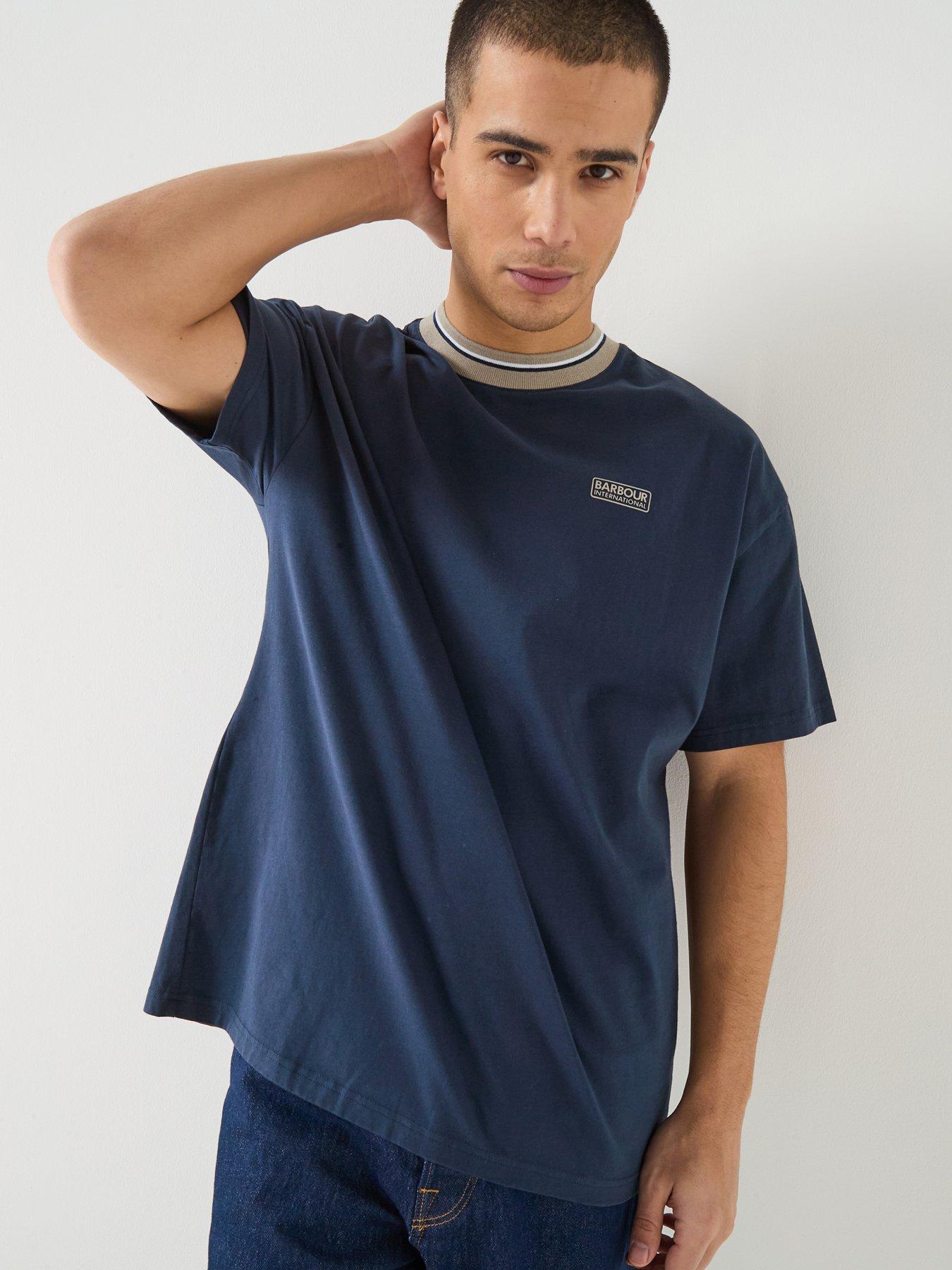 barbour-international-oversized-taley-tipped-t-shirt-navyfront