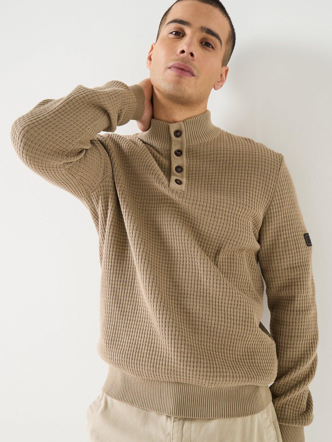 barbour-international-herring-half-zip-knitted-jumper-khakifront