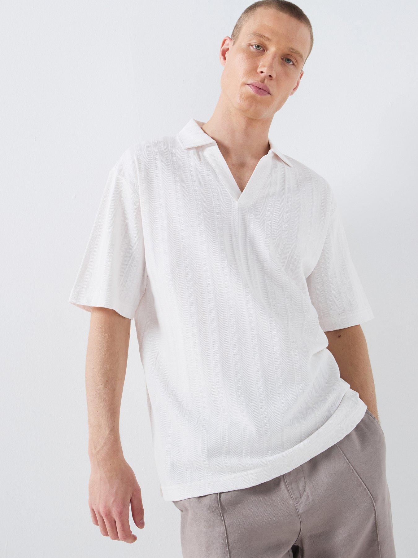 HUGO Dalibo Relaxed Fit Open Collar Polo Shirt - Natural