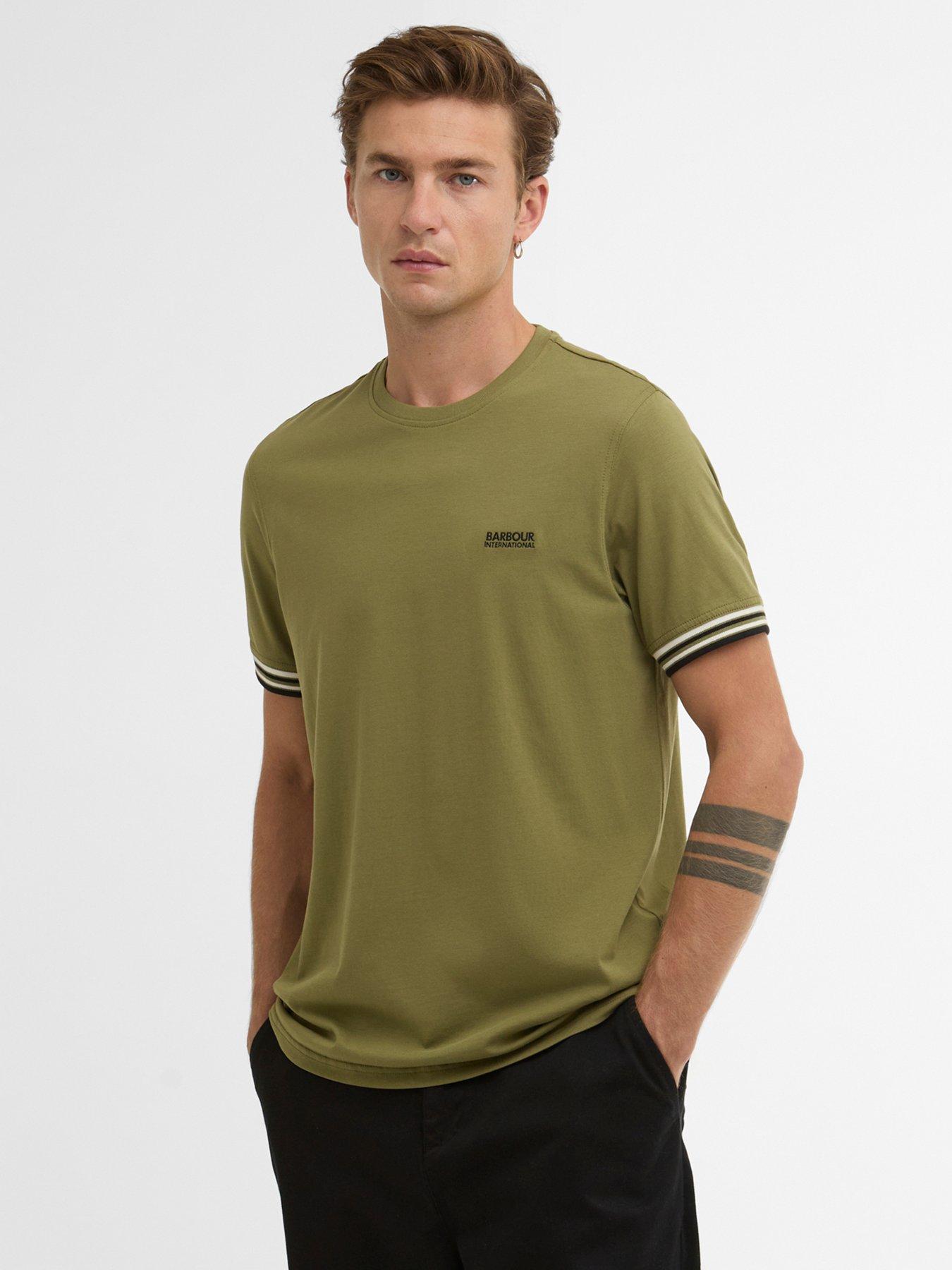 Barbour International Burnwood Tipped Cuff T-Shirt - Olive