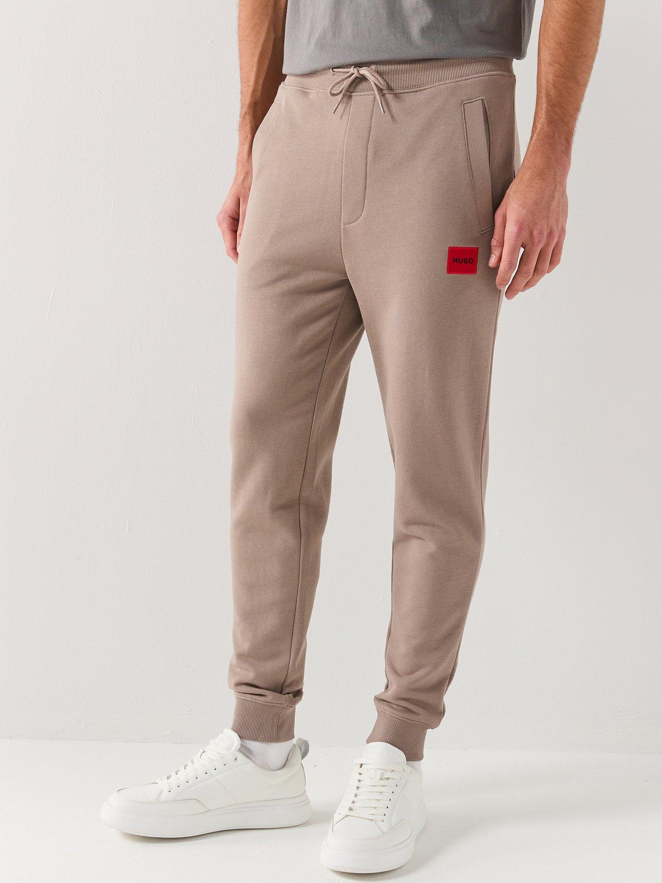 hugo-hugo-doak212-red-patch-logo-cuff-joggers-light-brownfront