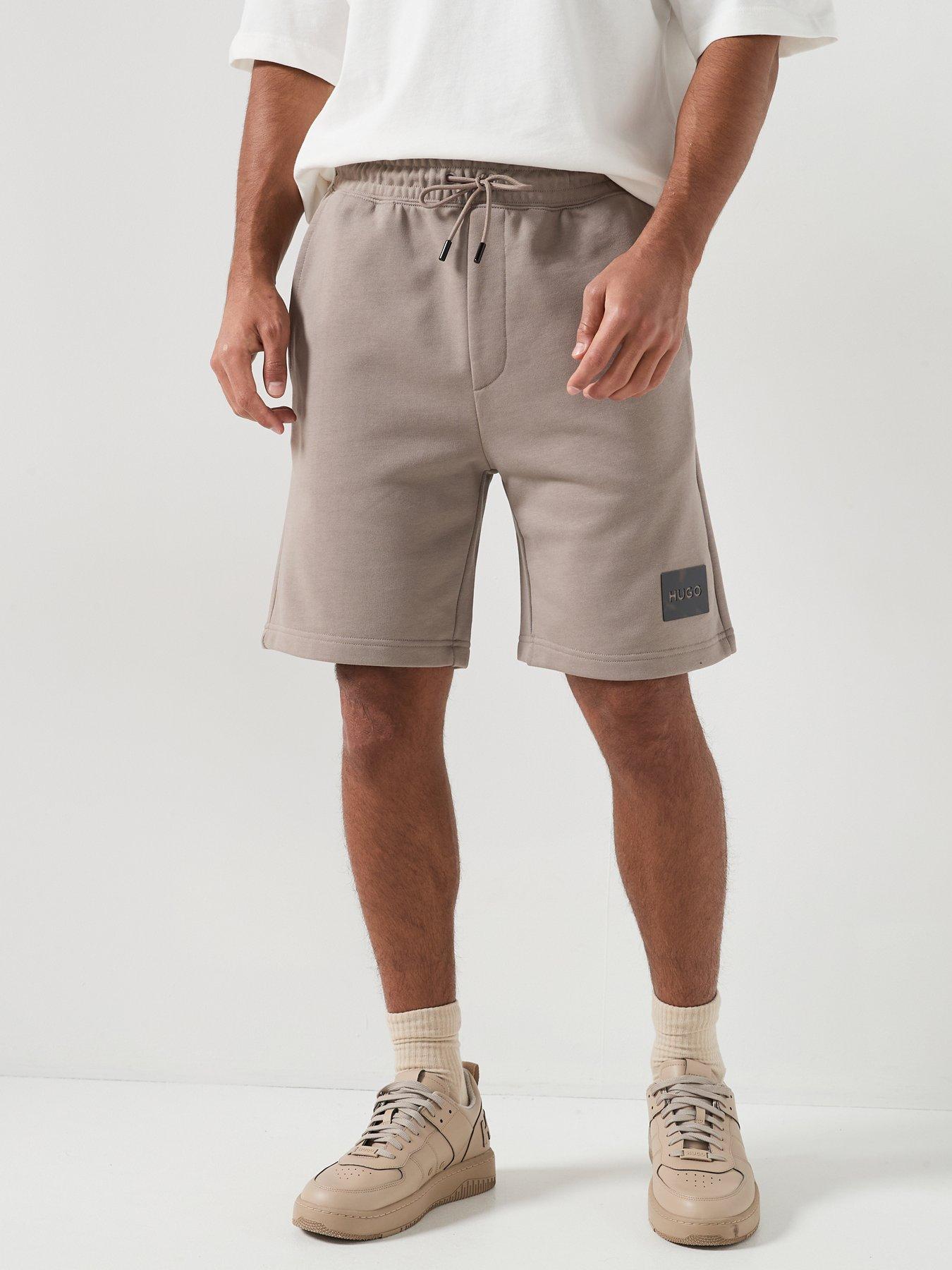 hugo-darix-relaxed-fit-jersey-shorts-light-brownfront
