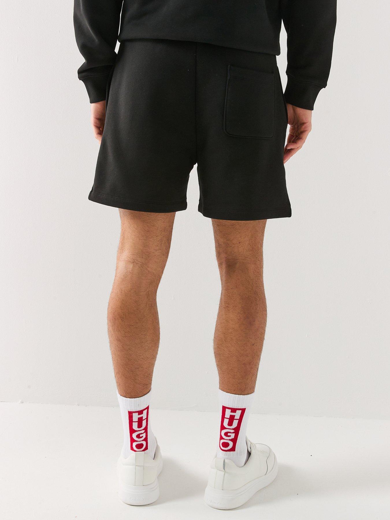 Image 2 of 4 of HUGO Dagety Relaxed Fit Rose Jersey Shorts - Black