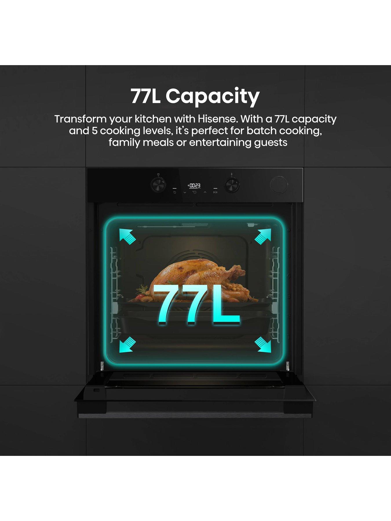 Image 3 of 7 of Hisense Hi4 BlackLine BSA66226ADBGUK Built In Electric Single Steam Add Plus Oven - Jet Black