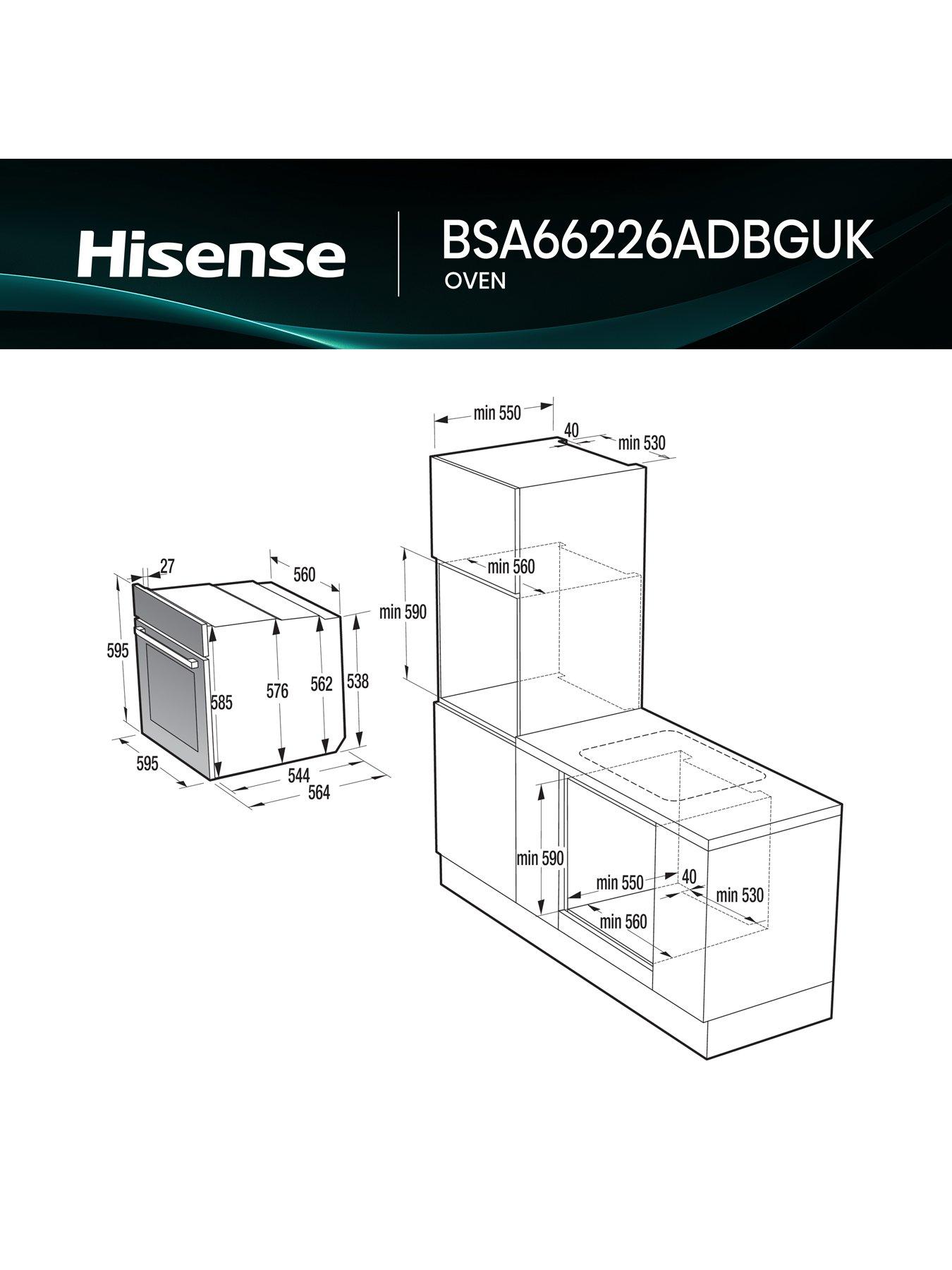 Image 6 of 7 of Hisense Hi4 BlackLine BSA66226ADBGUK Built In Electric Single Steam Add Plus Oven - Jet Black