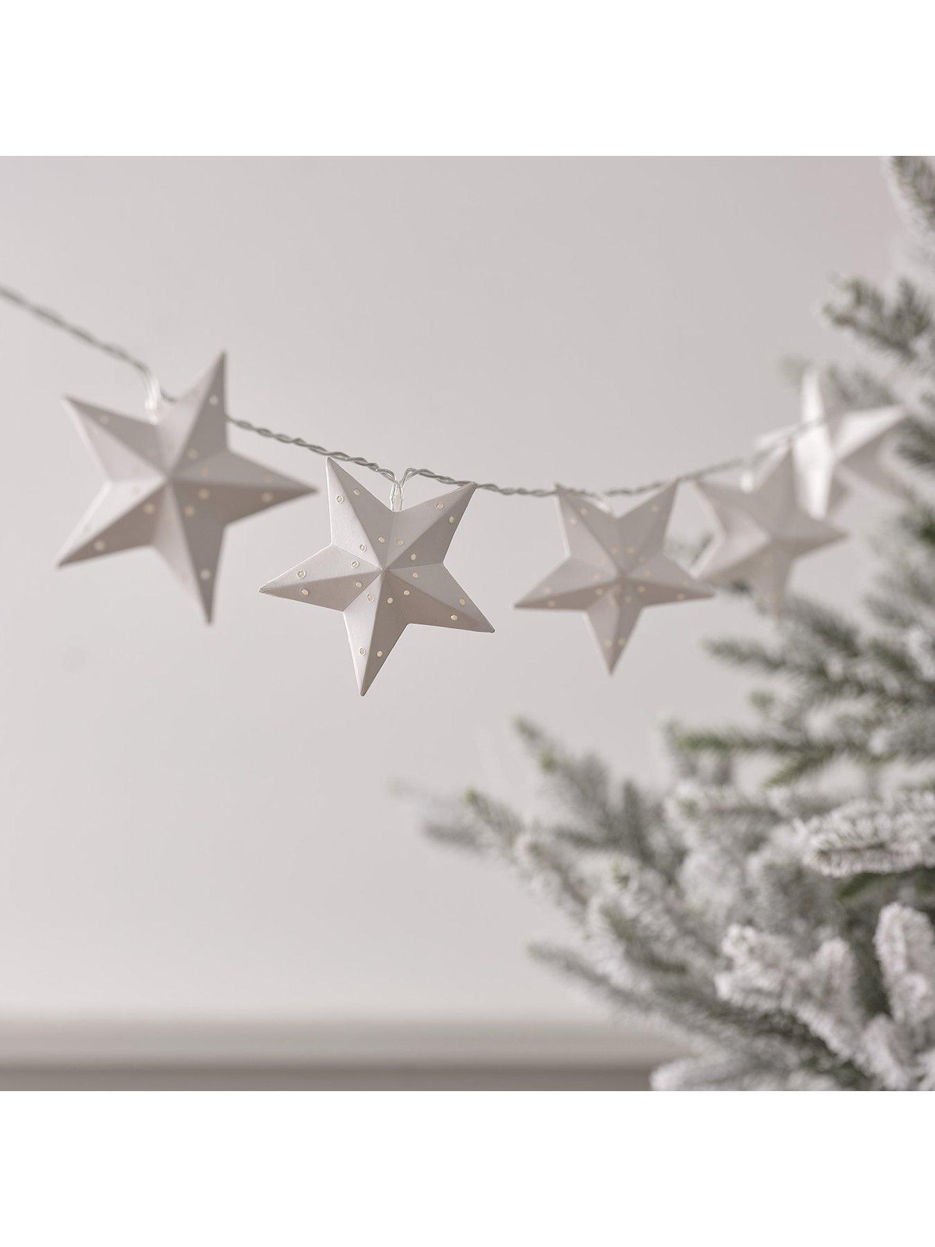 Image 2 of 3 of Lights4Fun 1.8m Paper Star Led Christmas String Lights