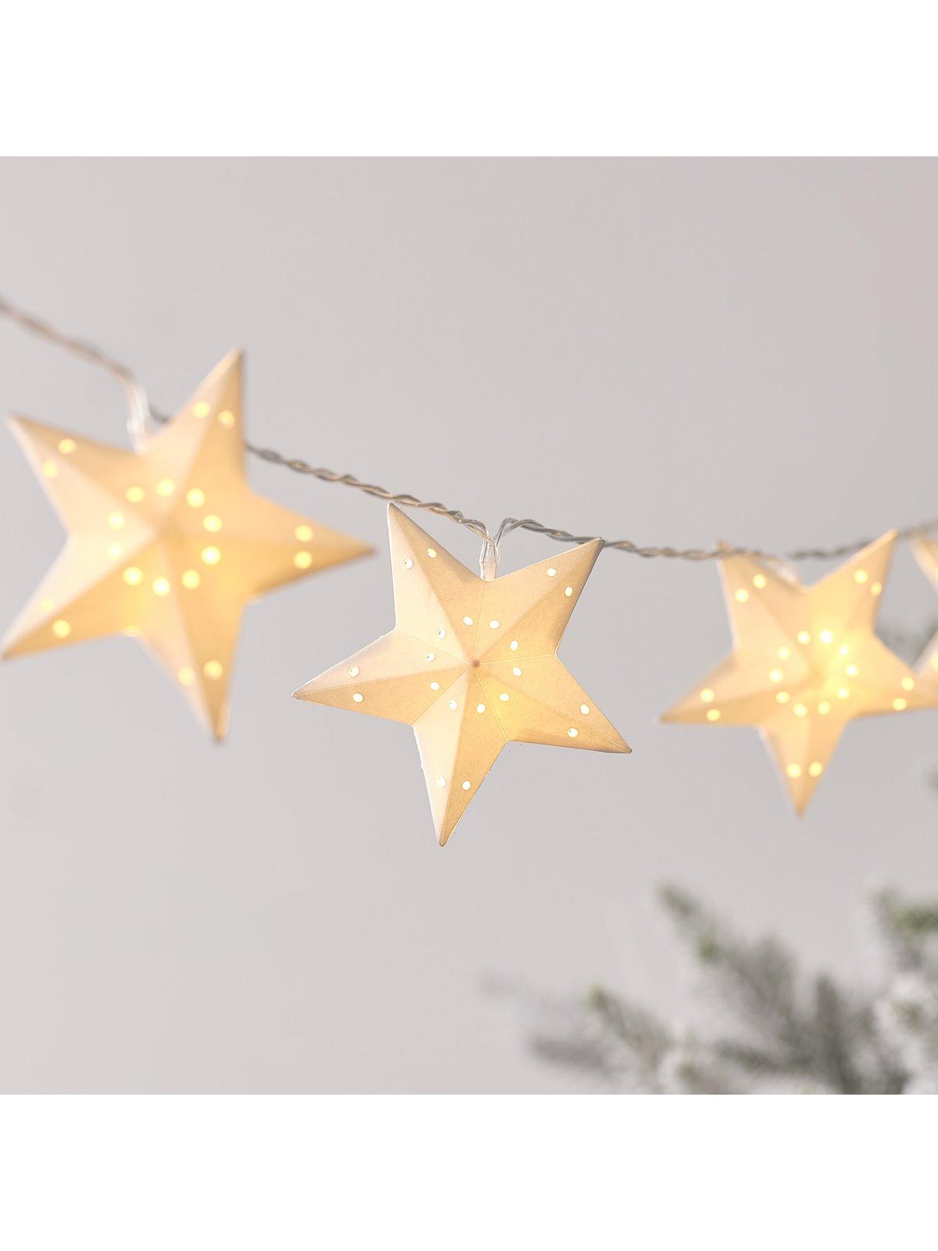 Image 3 of 3 of Lights4Fun 1.8m Paper Star Led Christmas String Lights