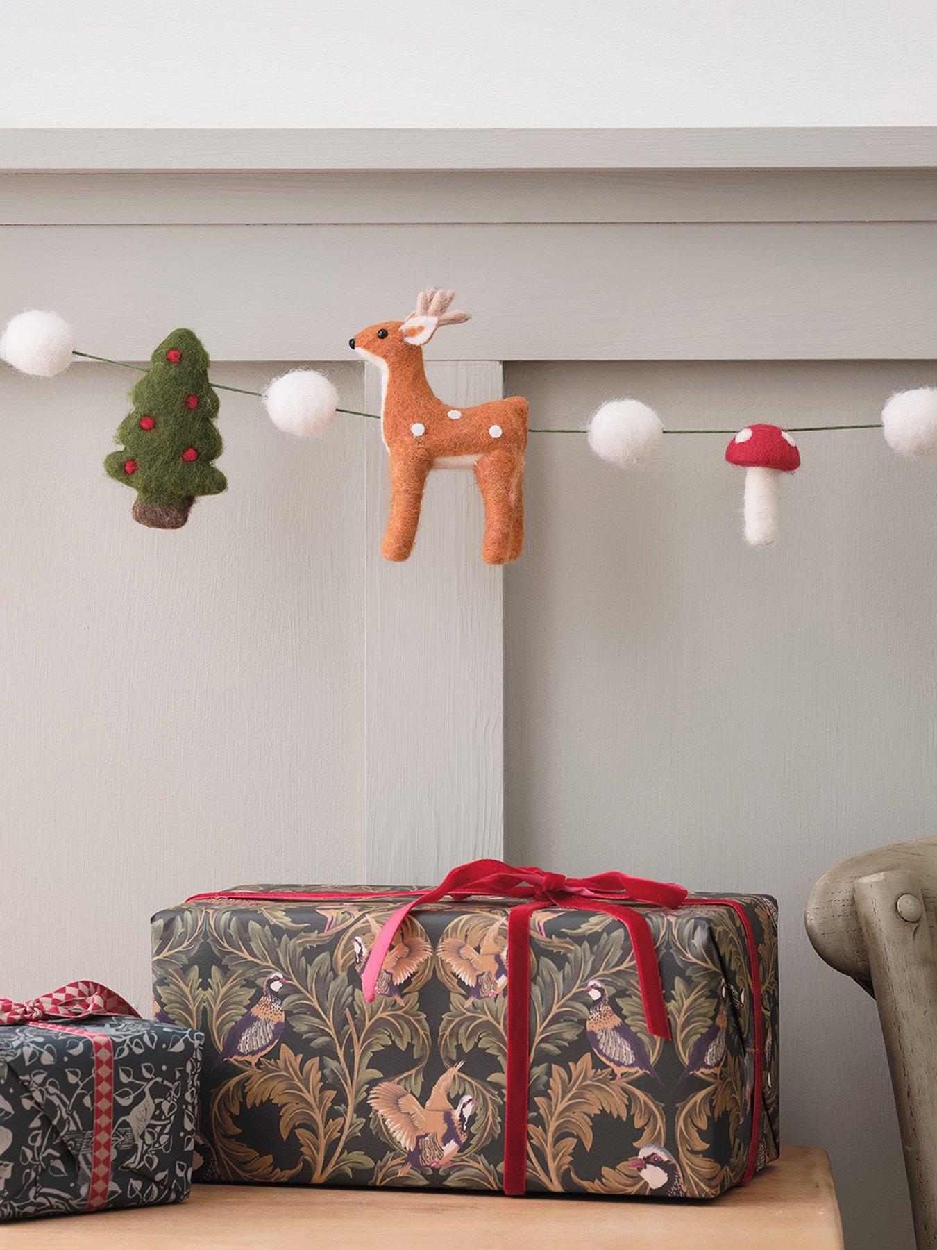 Image 1 of 1 of Lights4Fun 1.8m Winter Woodland Felt Garland