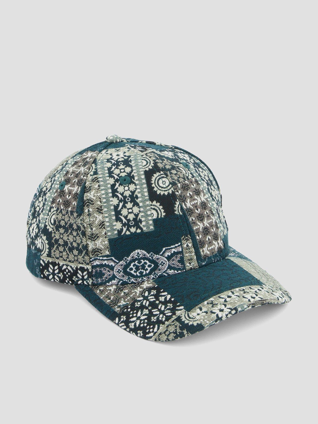 Les Deux Les Deux Patchwork Jacquard Baseball Cap - Dark Green