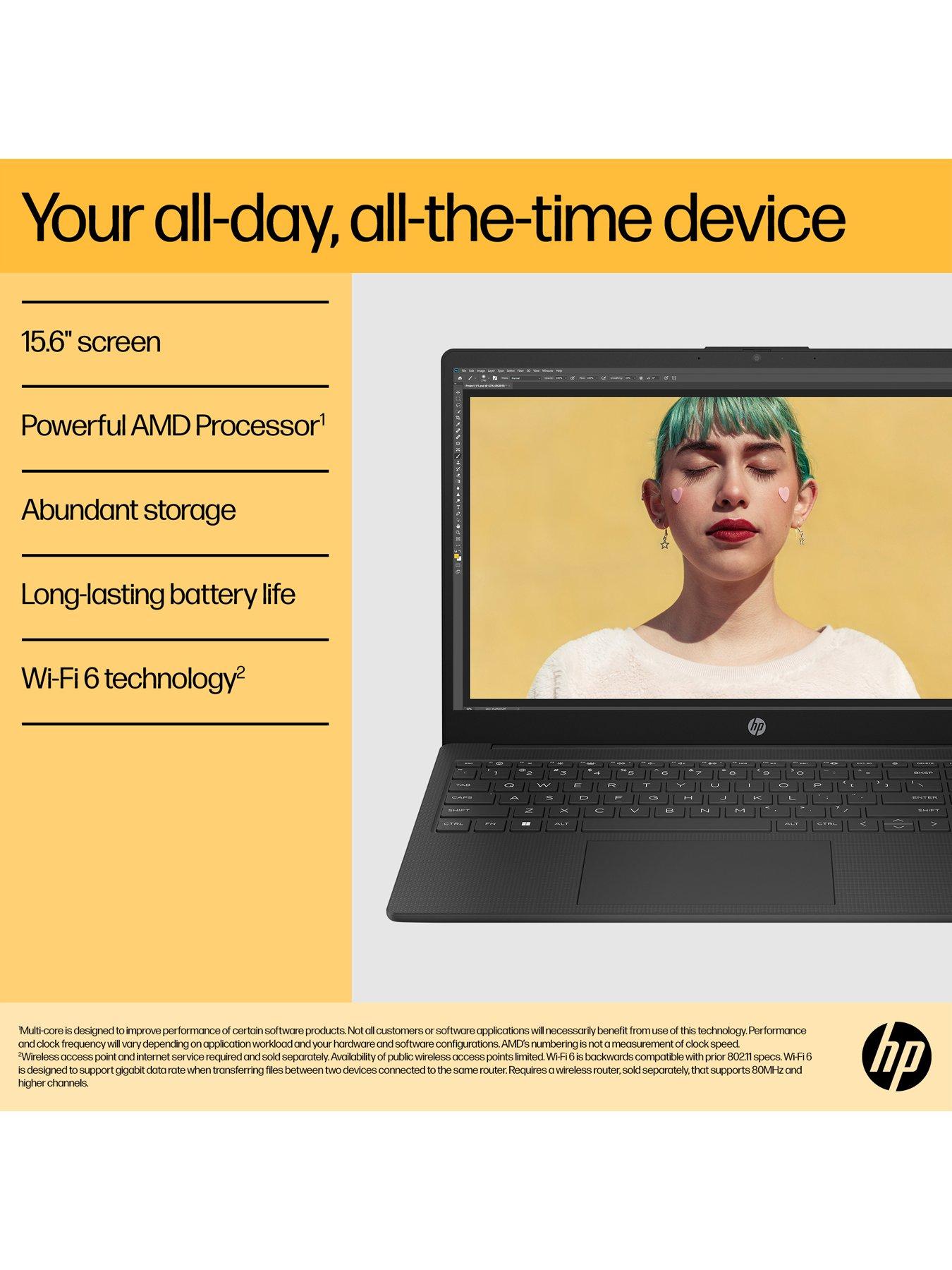 Image 3 of 7 of HP 15fc0045na Laptop - 15.6in FHD, AMD Ryzen 3, 8GB RAM, 256GB SSD - Black - with Norton 360 Antivirus