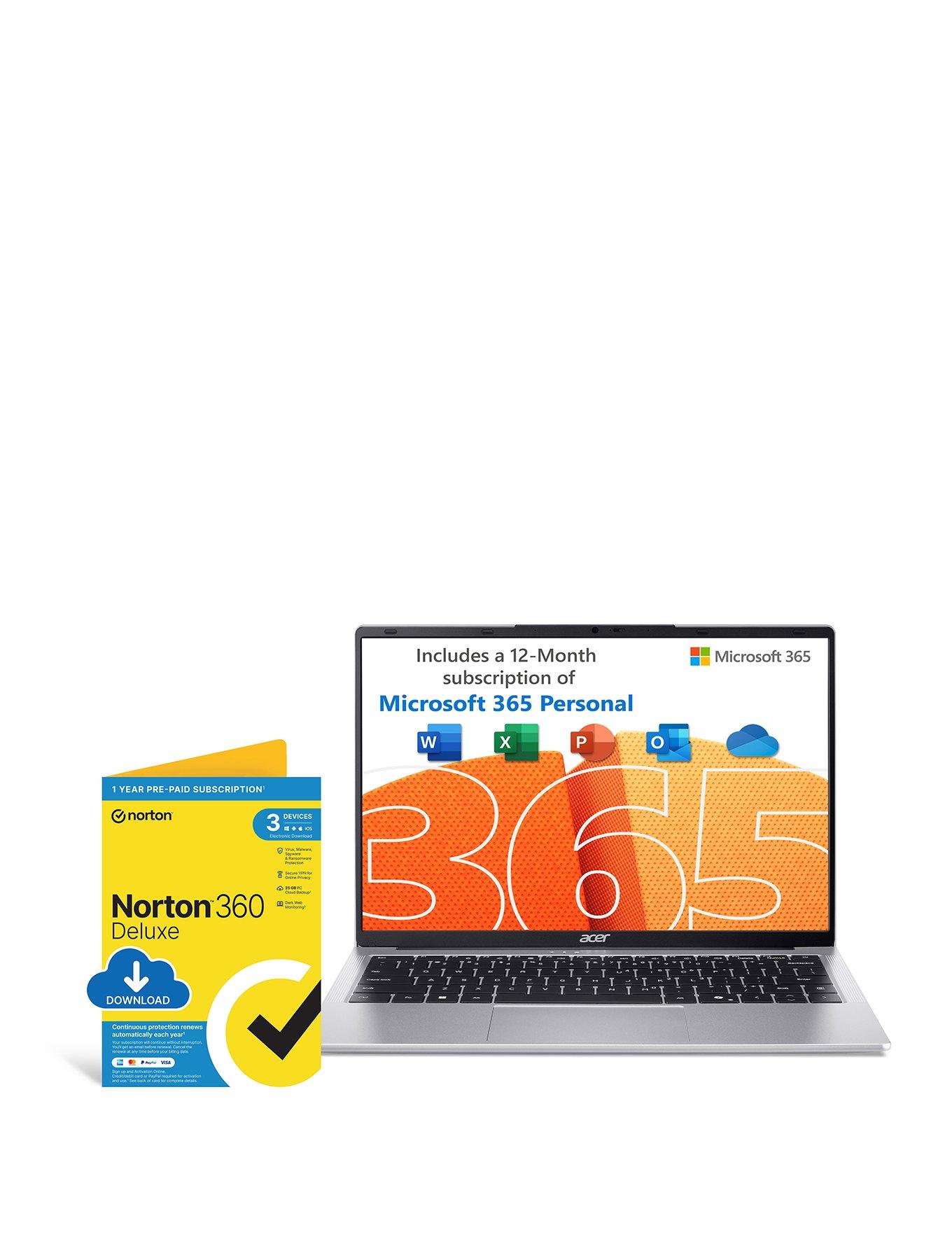 Acer Aspire Lite - 14in - Intel Core 3 - 8GB RAM - 256GB SSD - Silver - With Norton 360