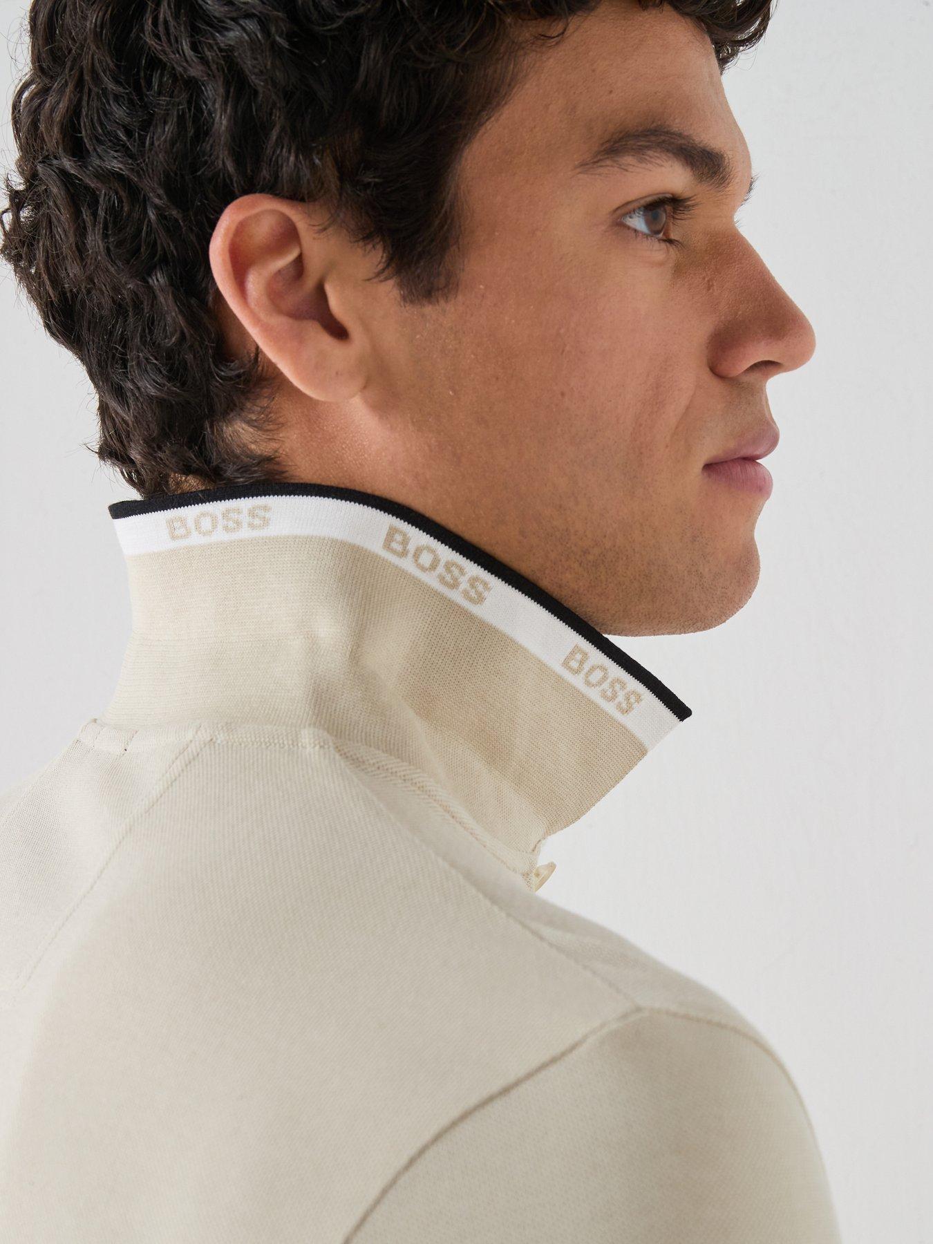 Image 5 of 6 of BOSS Paddy Regular Fit Tipping Polo Shirt - Light Beige