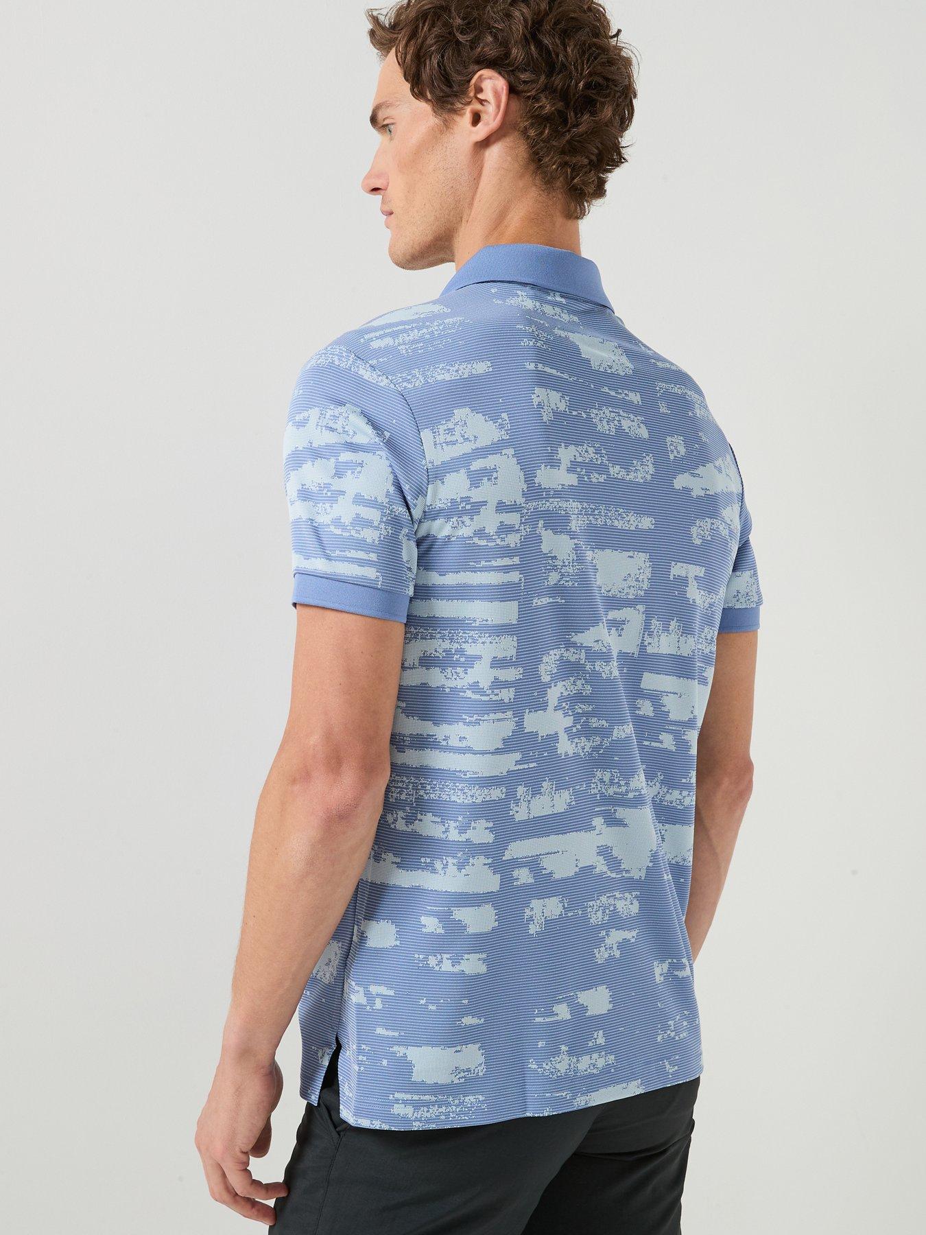 Image 2 of 6 of BOSS Pl_Active Repeat Slim Fit Polo Shirt - Light Blue