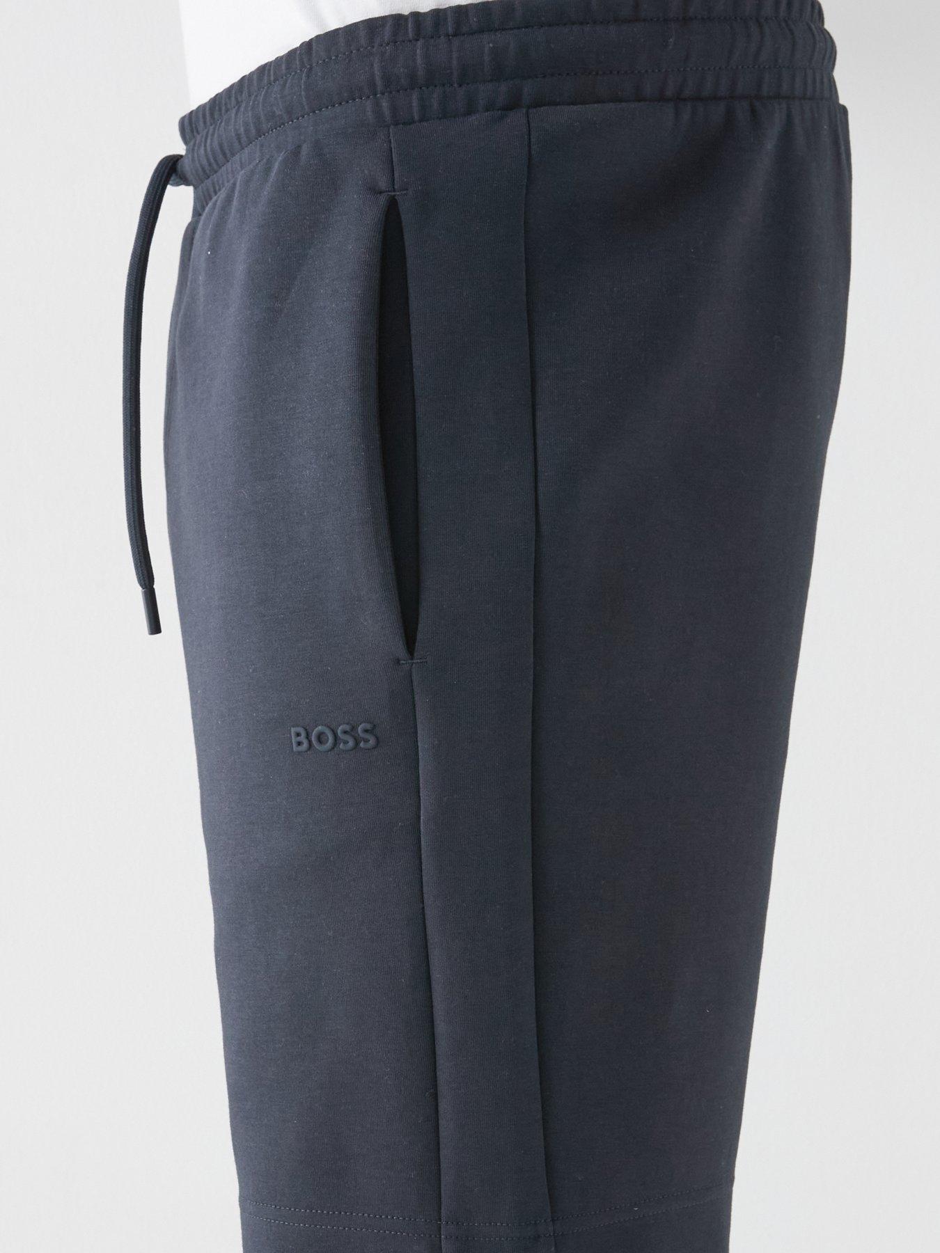 Image 4 of 5 of BOSS Headlo Rib Jersey Shorts - Blue