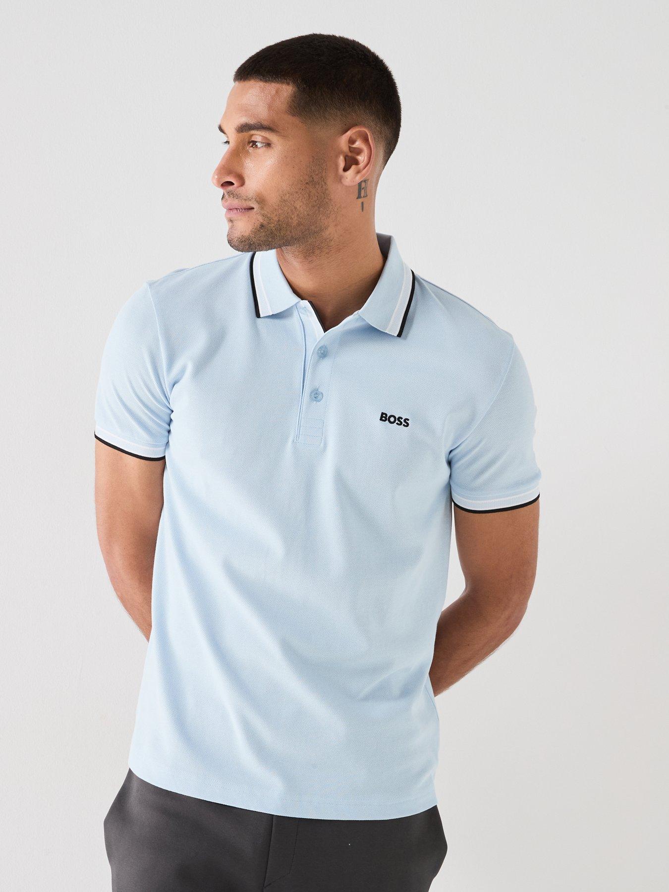 Image 6 of 6 of BOSS Paddy Tipped Polo Shirt - Light Blue